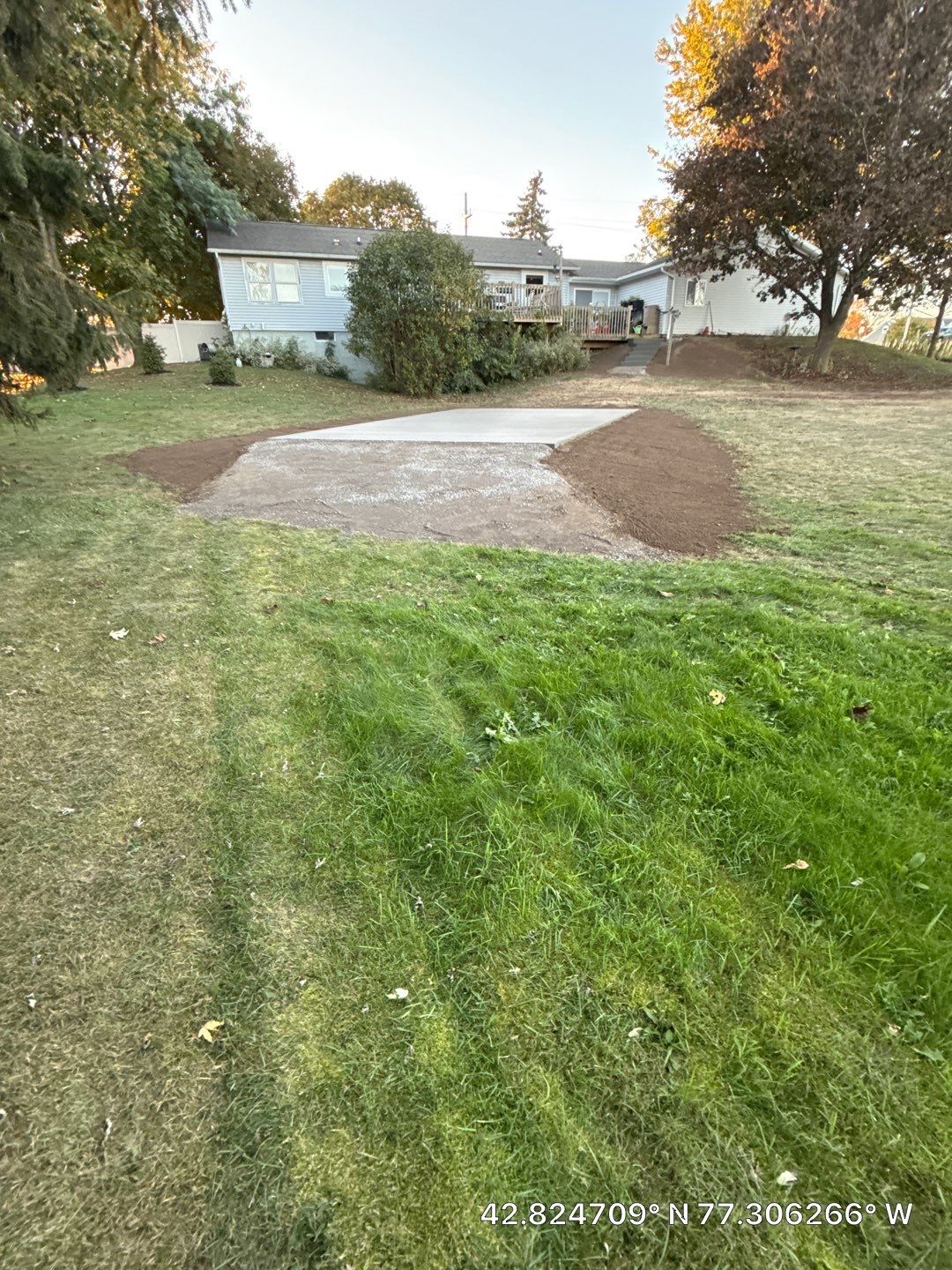 Broom finished concrete pad and steps  by NG Masonry & Construction LLC
