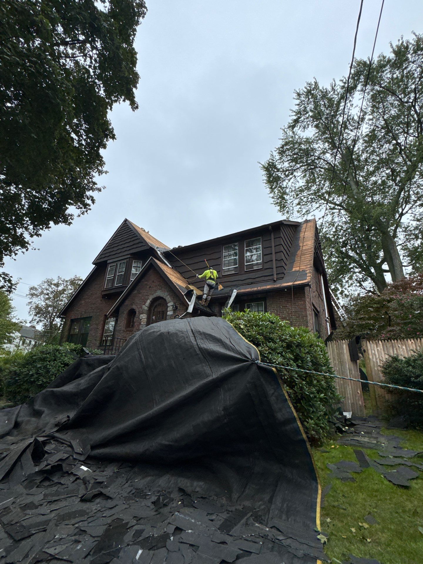 Roof Replacement with Skylight & Downspout Work in Belmont, MA by Mighty Dog Roofing of Greater Middlesex County
