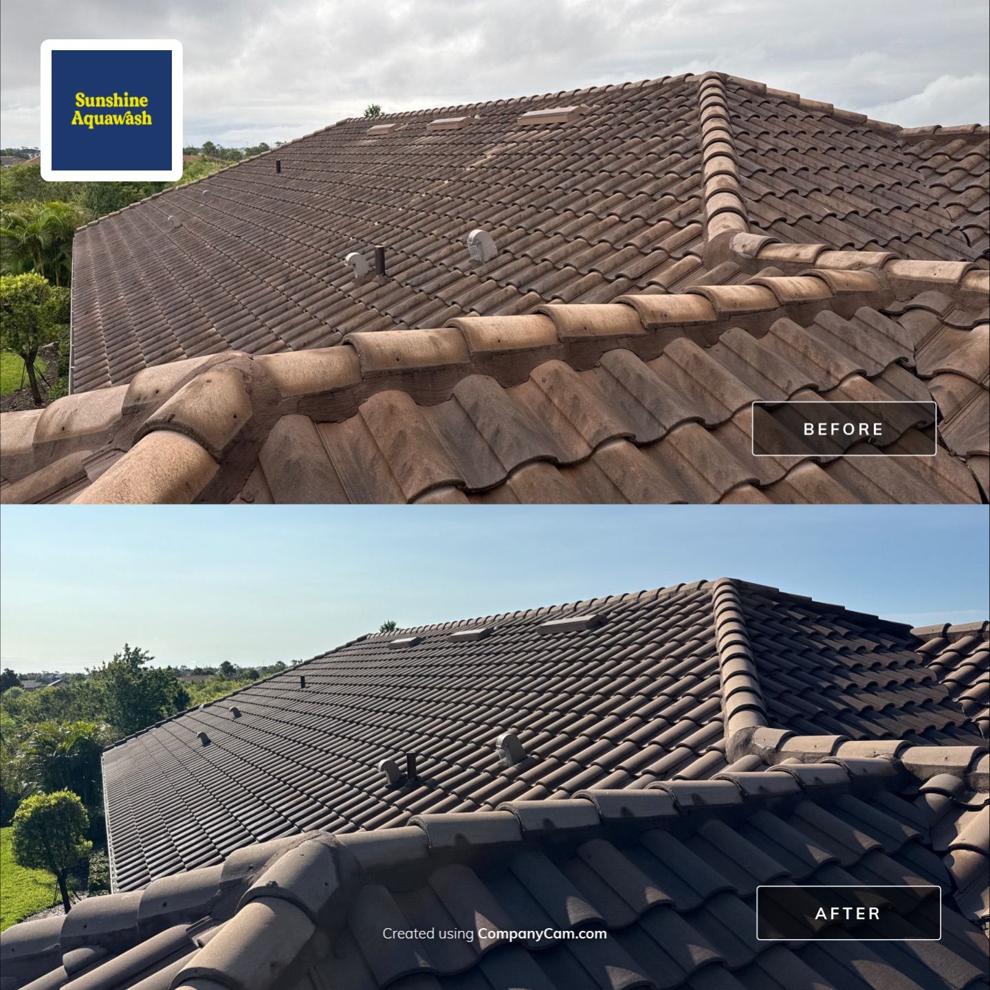 Concrete Tile Roof, Paver Driveway & Lanai Cleaning – Artisan Lakes Esplanade, Palmetto, FL by Sunshine AquaWash