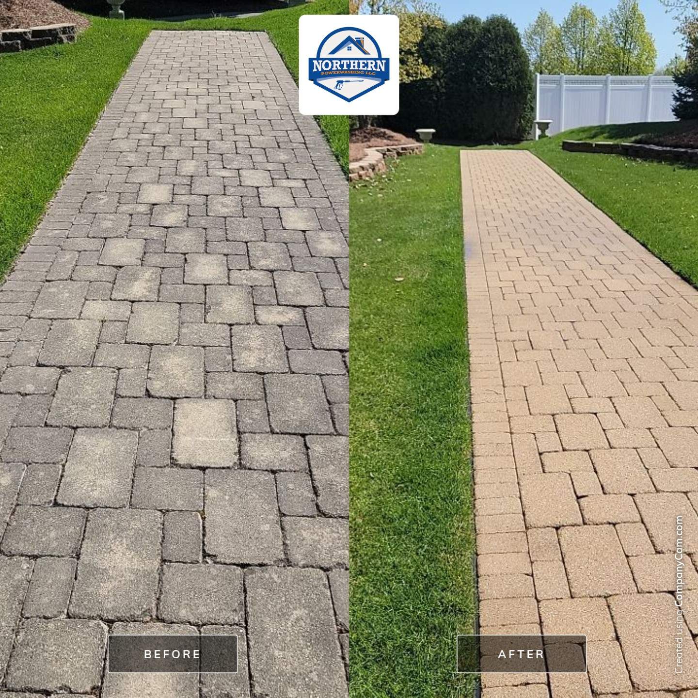 Wheaton, IL brick paver cleaning. by Northern Power Washing LLC.