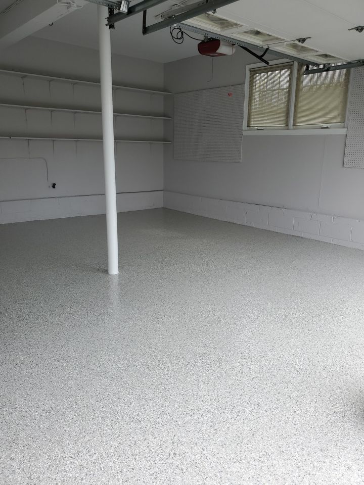 Garage Floor in Mt. Everest, Walls/Ceiling in White by Spectrum Painting, LLC
