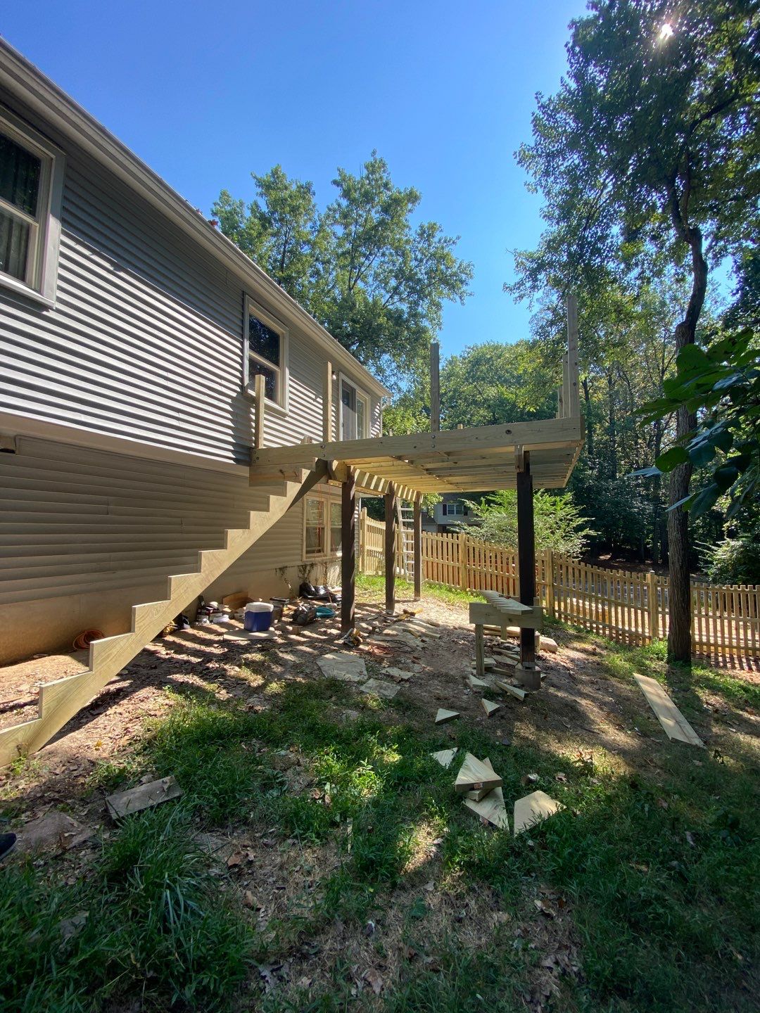 Deck Installation using wood by Jesus Master Handyman LLC 