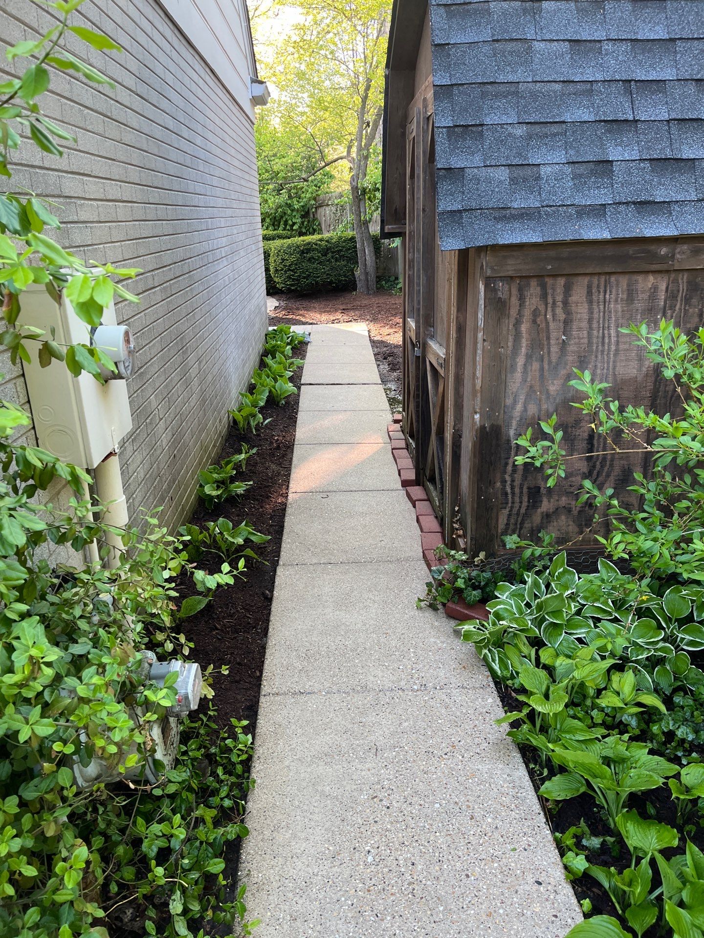 natural stone using Algaecide, soft wash soap by Northern Power Washing LLC.