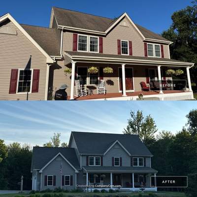 Roof Replacement in Brookline, NH with GAF Timberline HDZ Weathered Wood Shingles
