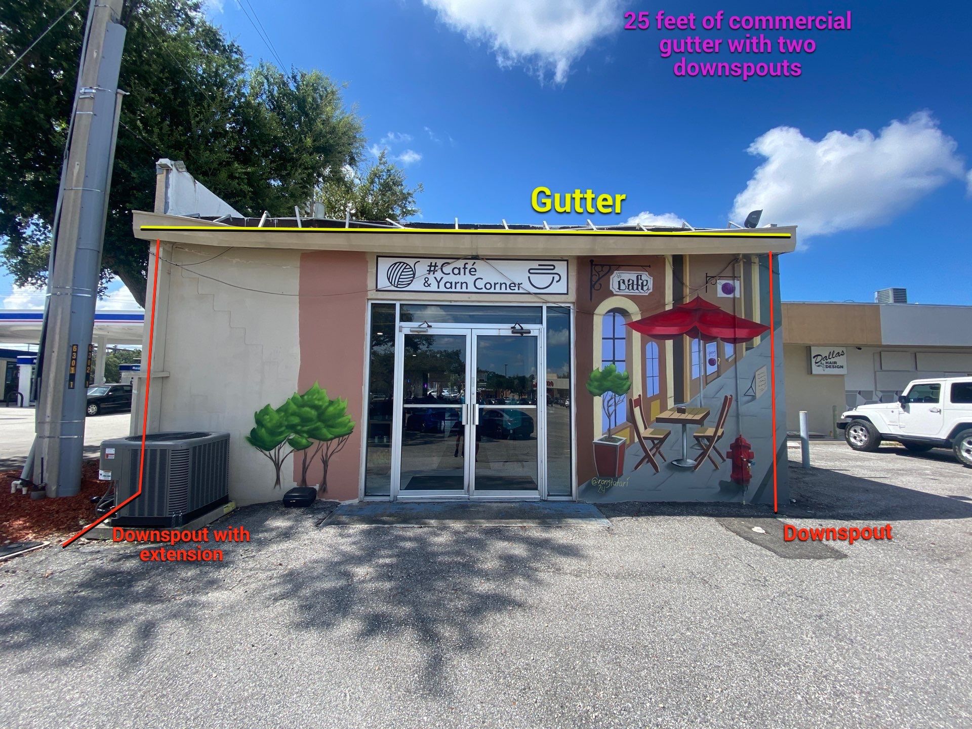 Commercial Gutters using 6 Inch Seamless Gutters in Sarasota FL by Gutter Professors