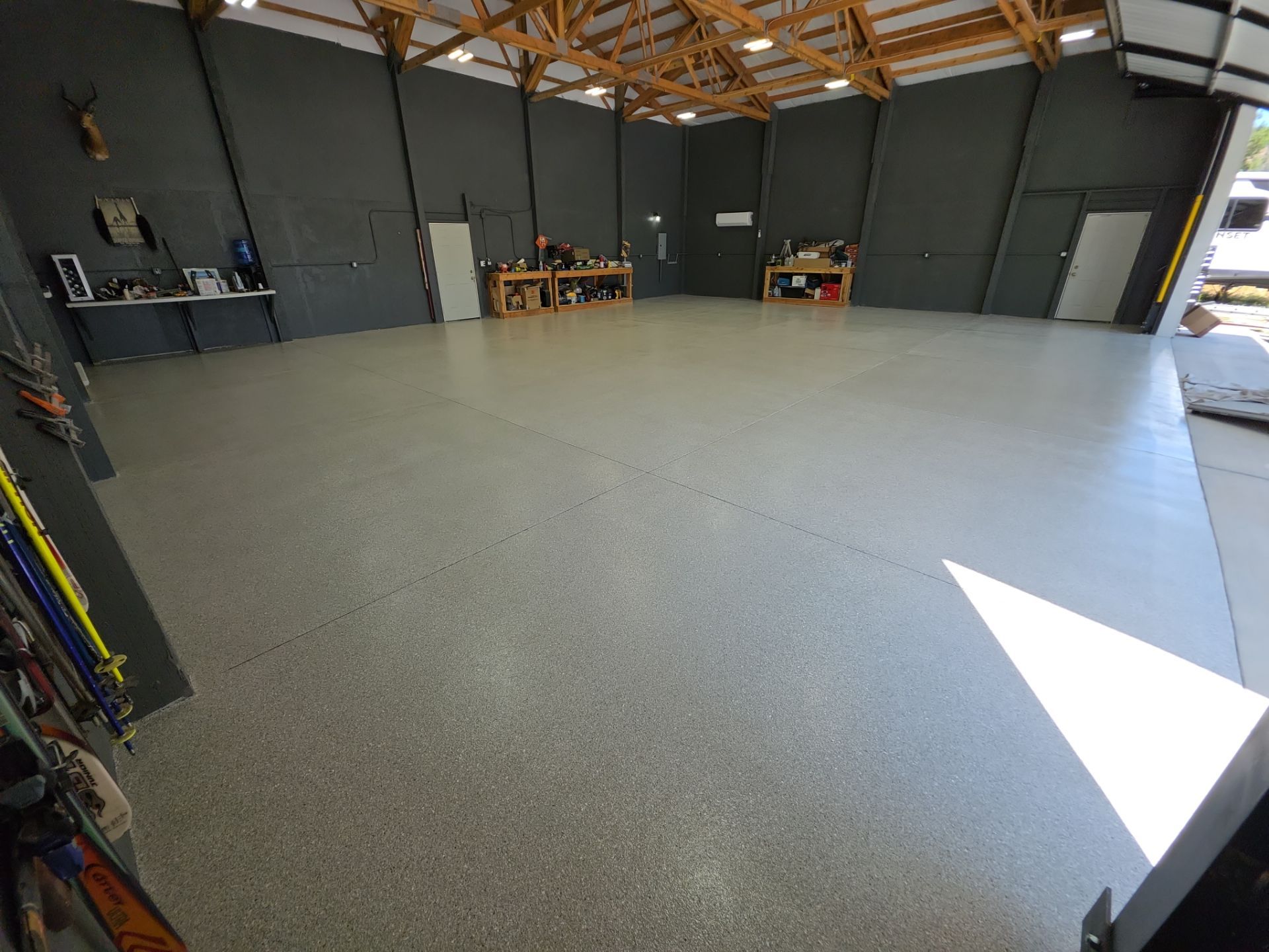 Airplane Hanger using Limestone Hybrid by Croc Coatings, LLC