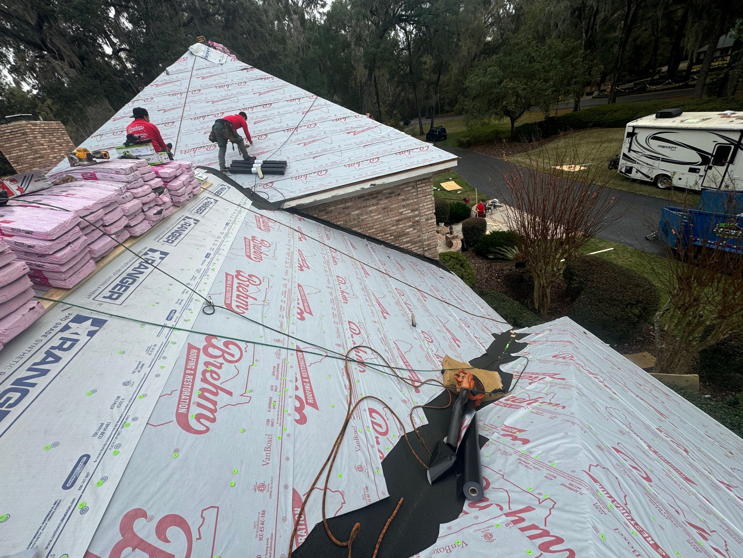 Large 60 sq reroof in Gainesville, FL by Brehm Roofing
