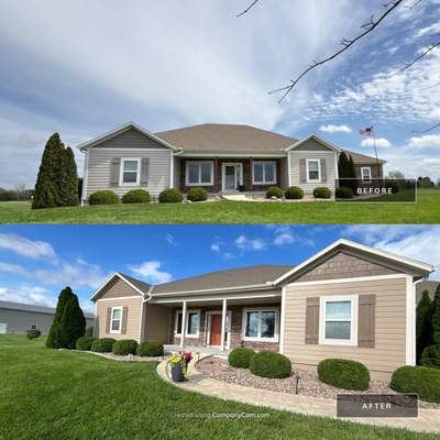Exterior Painting and Wood Rot Repair for Wellsville Residence