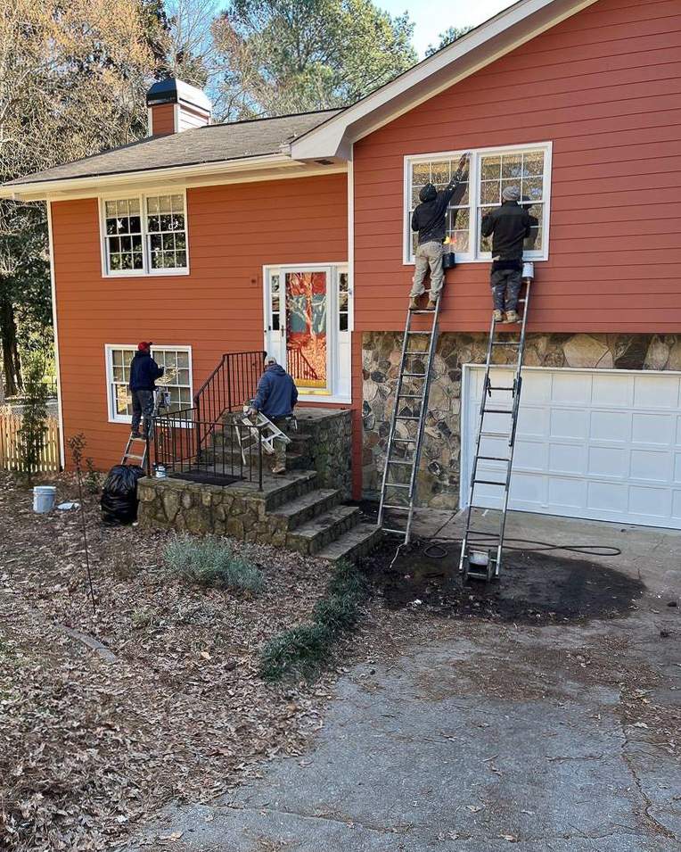 Atlanta, GA James Hardie Siding, Pressure Treated Wood Deck Replacement, and Exterior Painting by Nelson Exteriors 