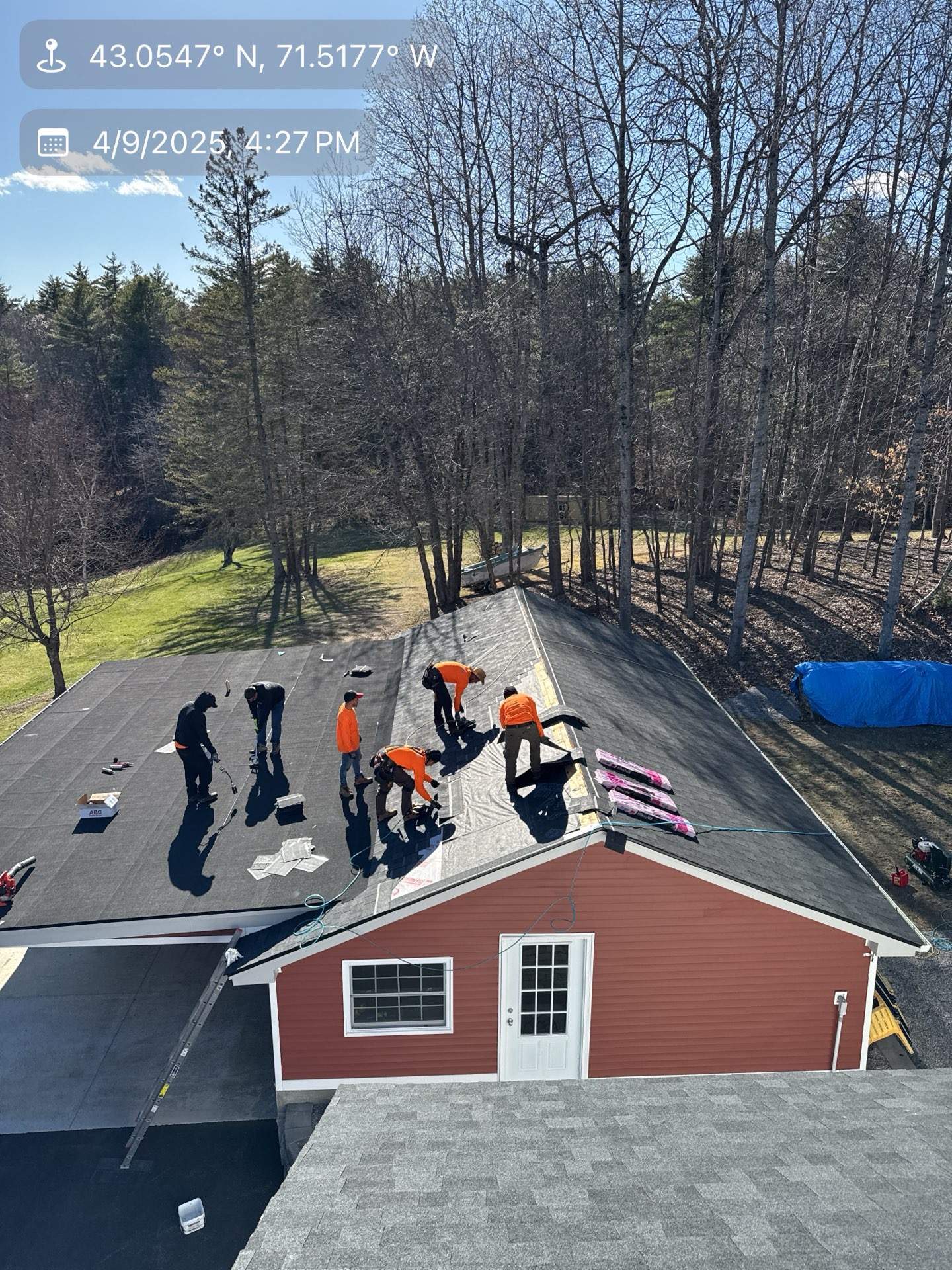 Roof Replacement in Goffstown, NH | Onyx Black Shingles & EPDM Rubber Roof Integration by Compass exteriors