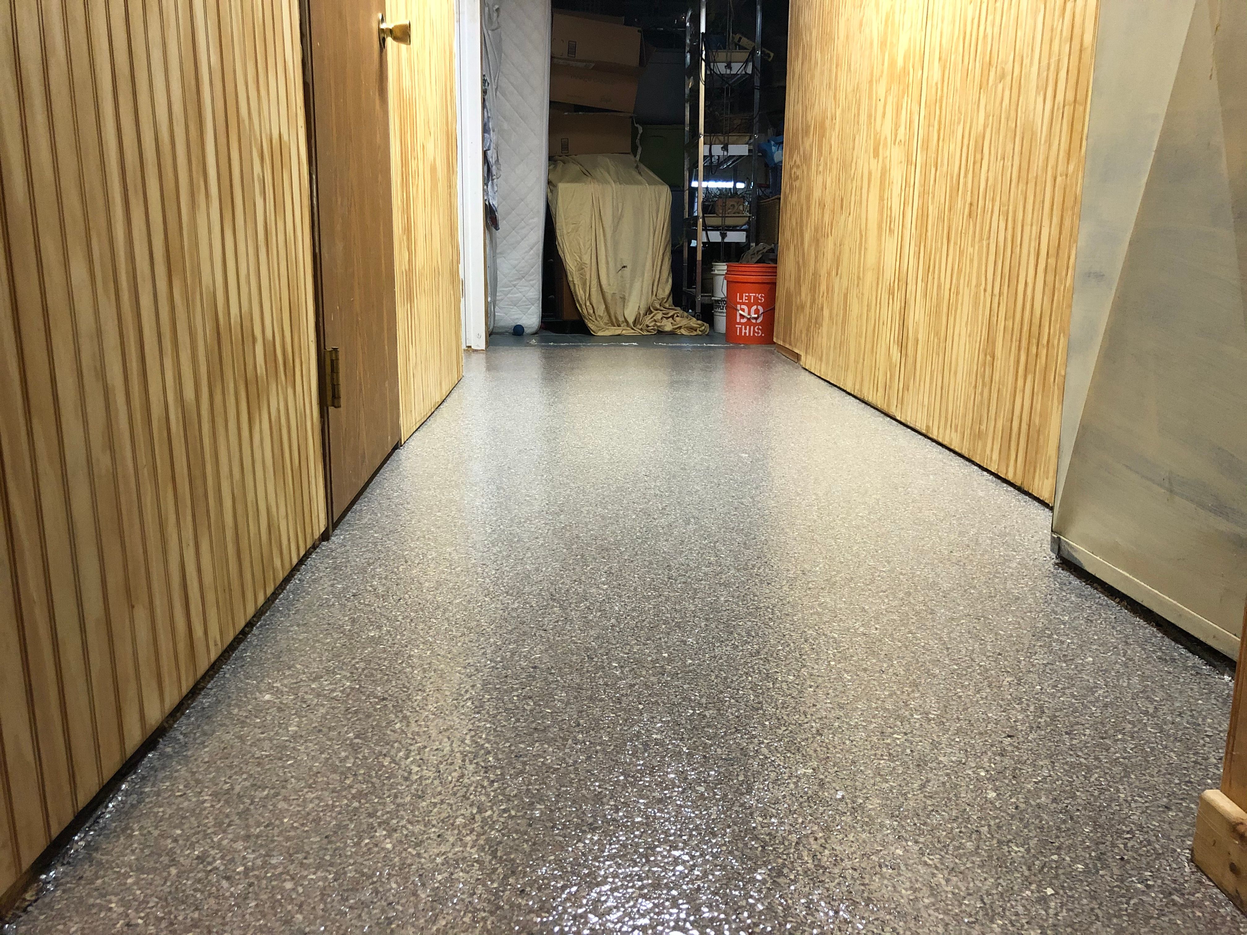 Basement Floor using Fieldstone by Your1DayFloor.com