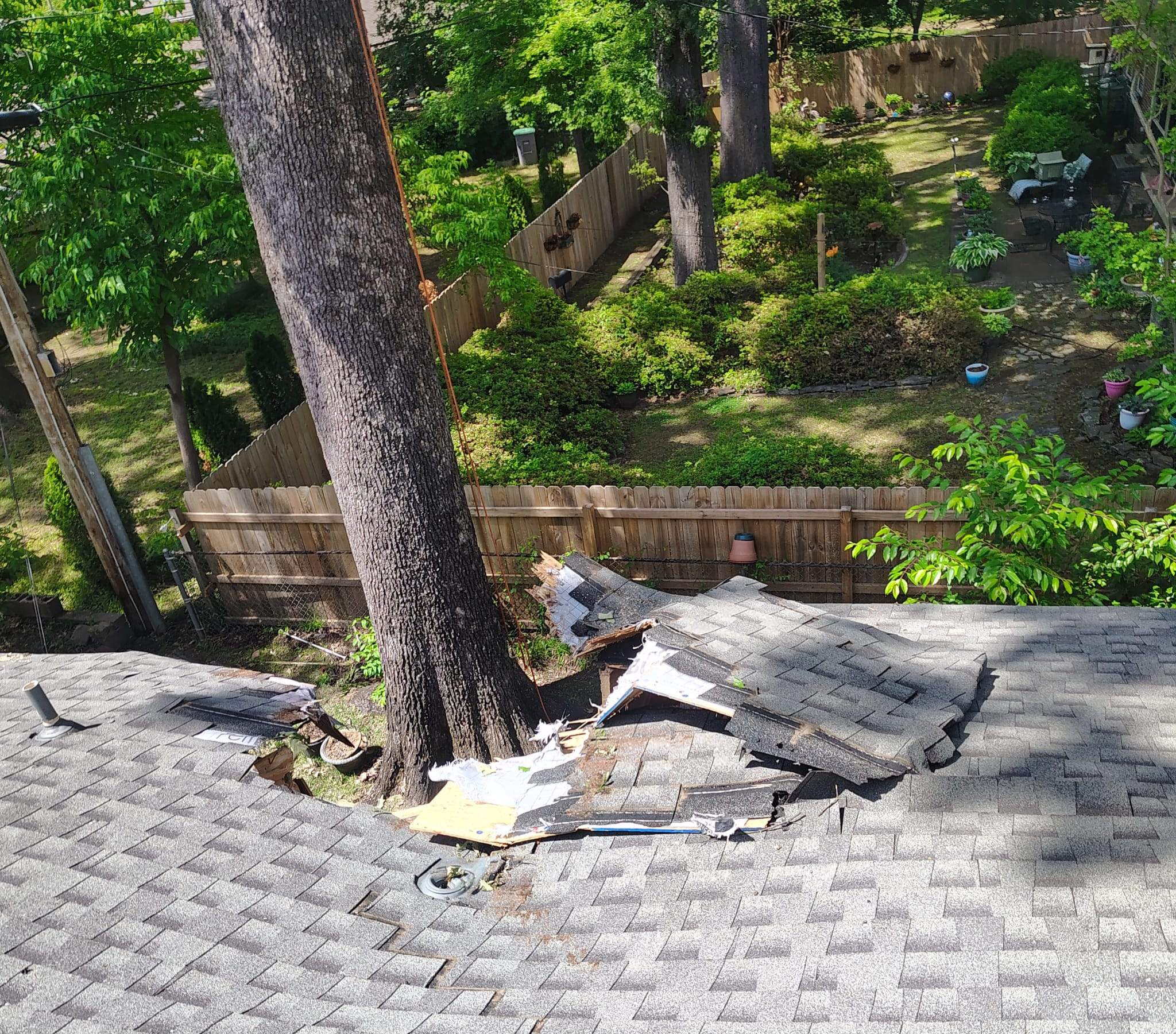 Tree Damage Restoration and Asphalt Shingle Roof Replacement in Memphis by Revival Roofing Services