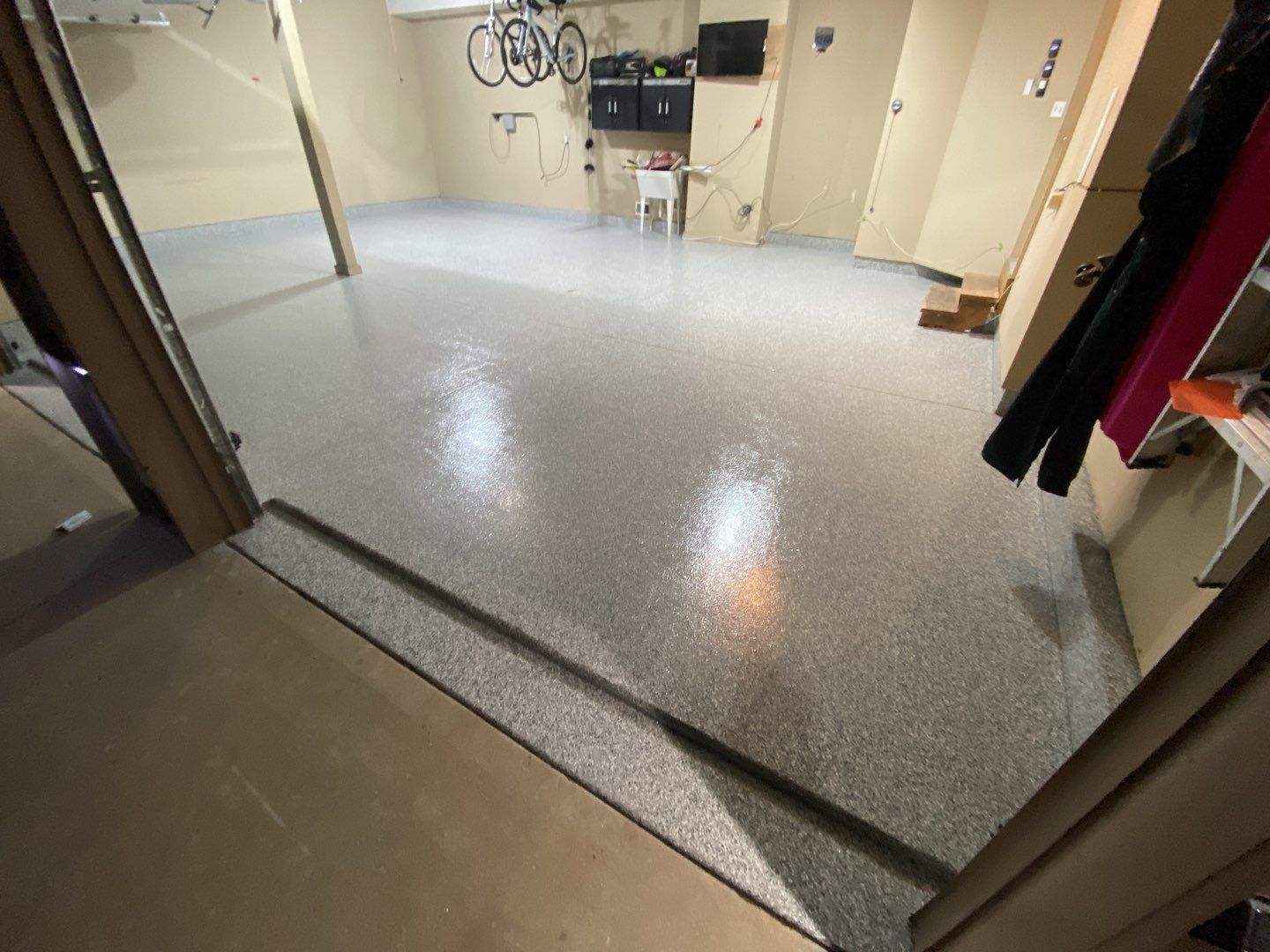 Garage using Slate Stone by Select Painting, Coatings & Garage Cabinets