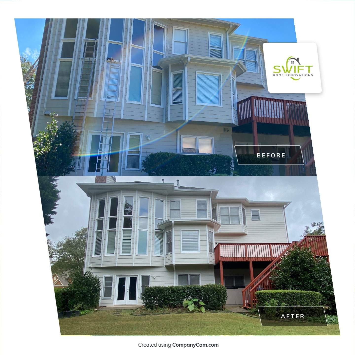 Exterior Painting and Trim Refresh for Duluth Brick Home by Swift Home Renovations