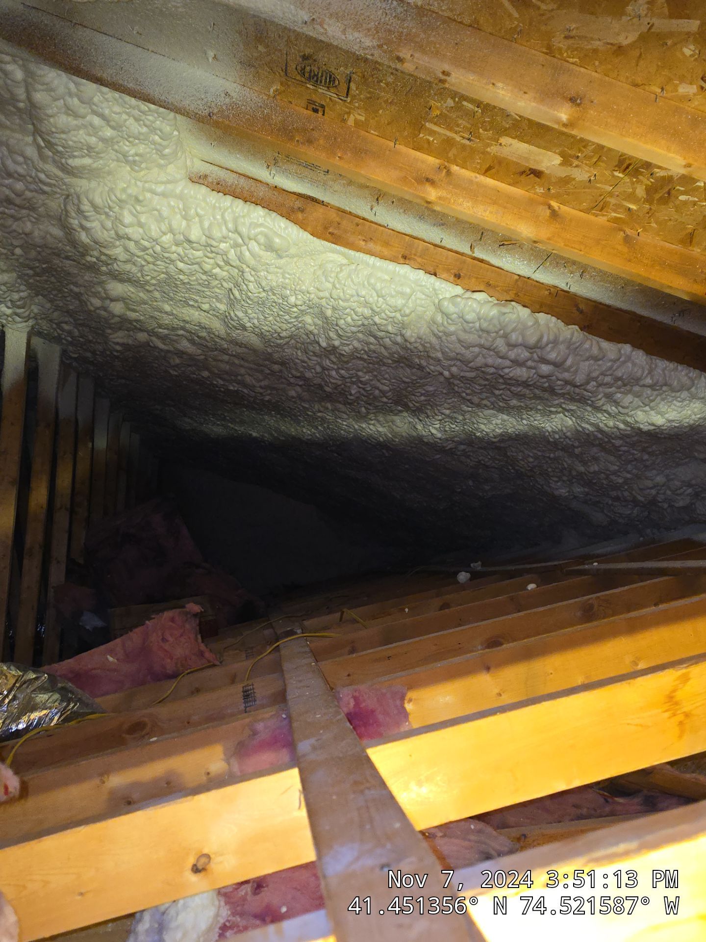 Attic Insulation using open cell spray foam by NYS Foam & Energy