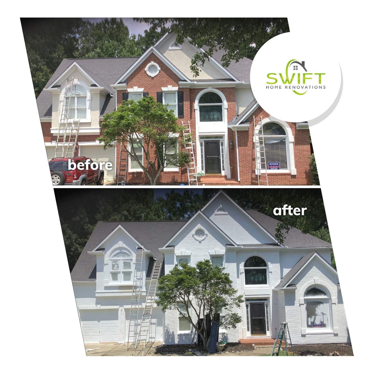 Complete Exterior Brick Painting and Siding Transformation in Alpharetta by Swift Home Renovations