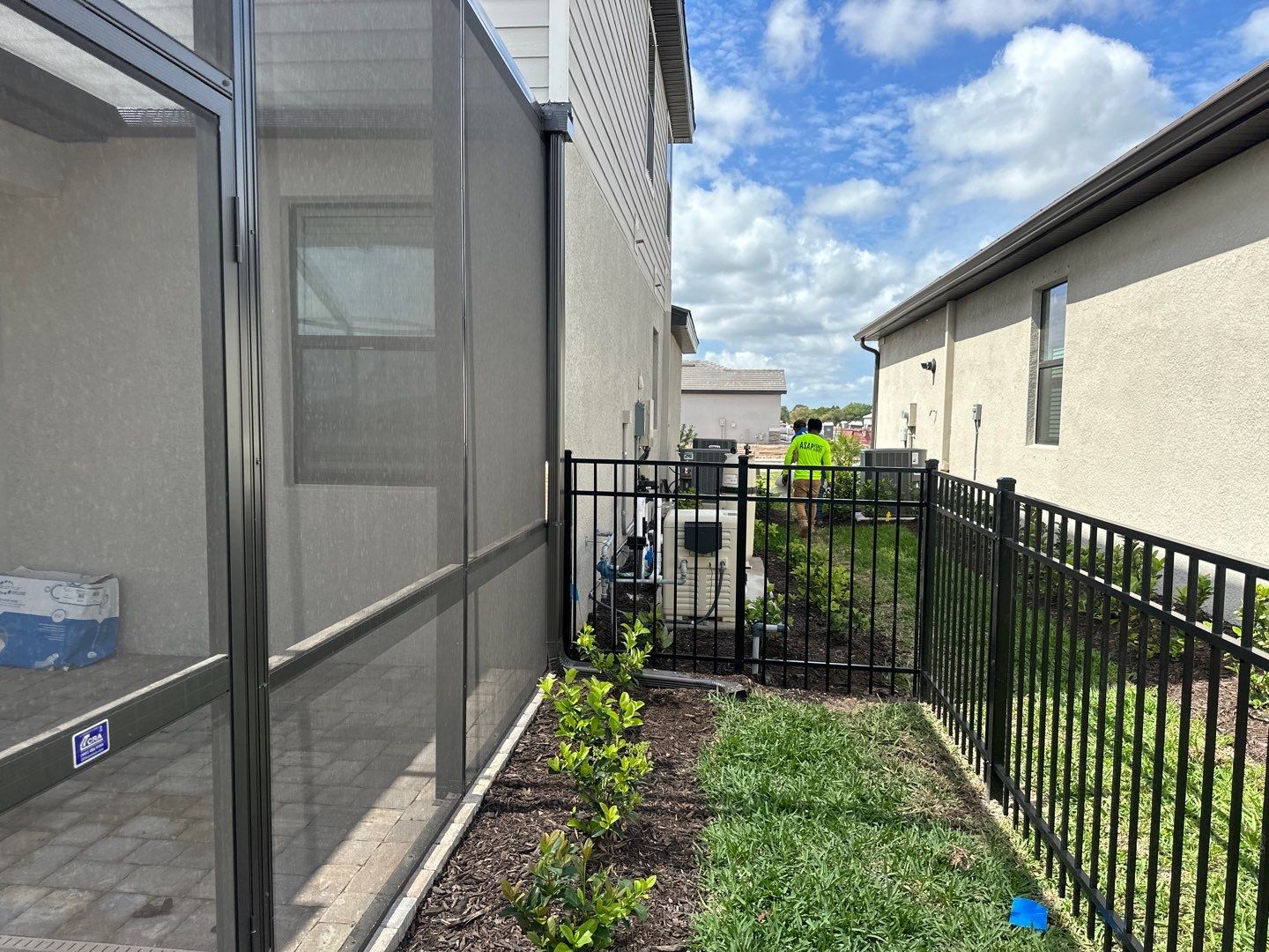 Aluminum Fence Installation using Black 3 Rail Aluminum Fence by Asap fence and gates, LLC