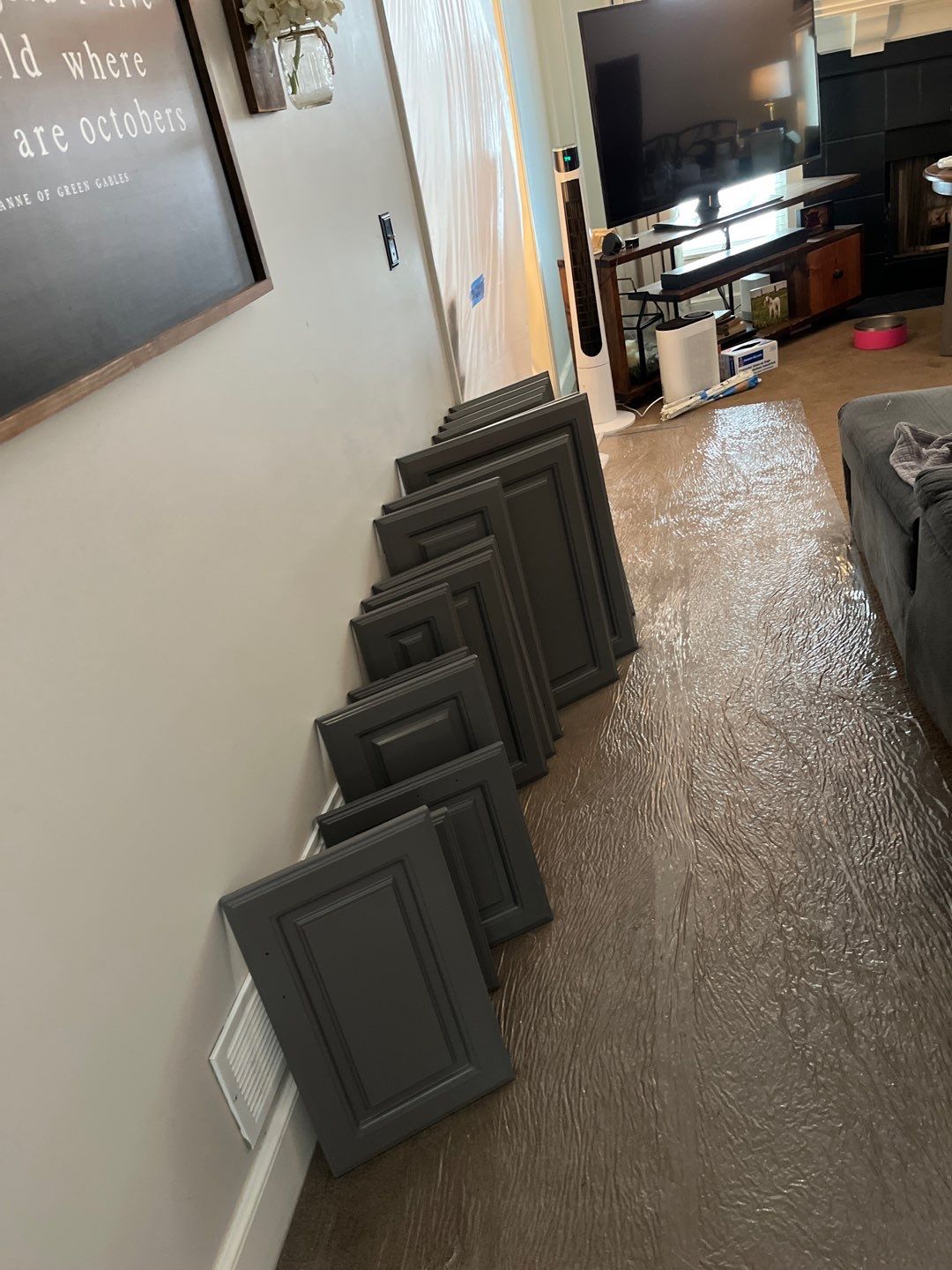 Cabinet Refresh – From Classic White to Modern Gray by Cougar Painting