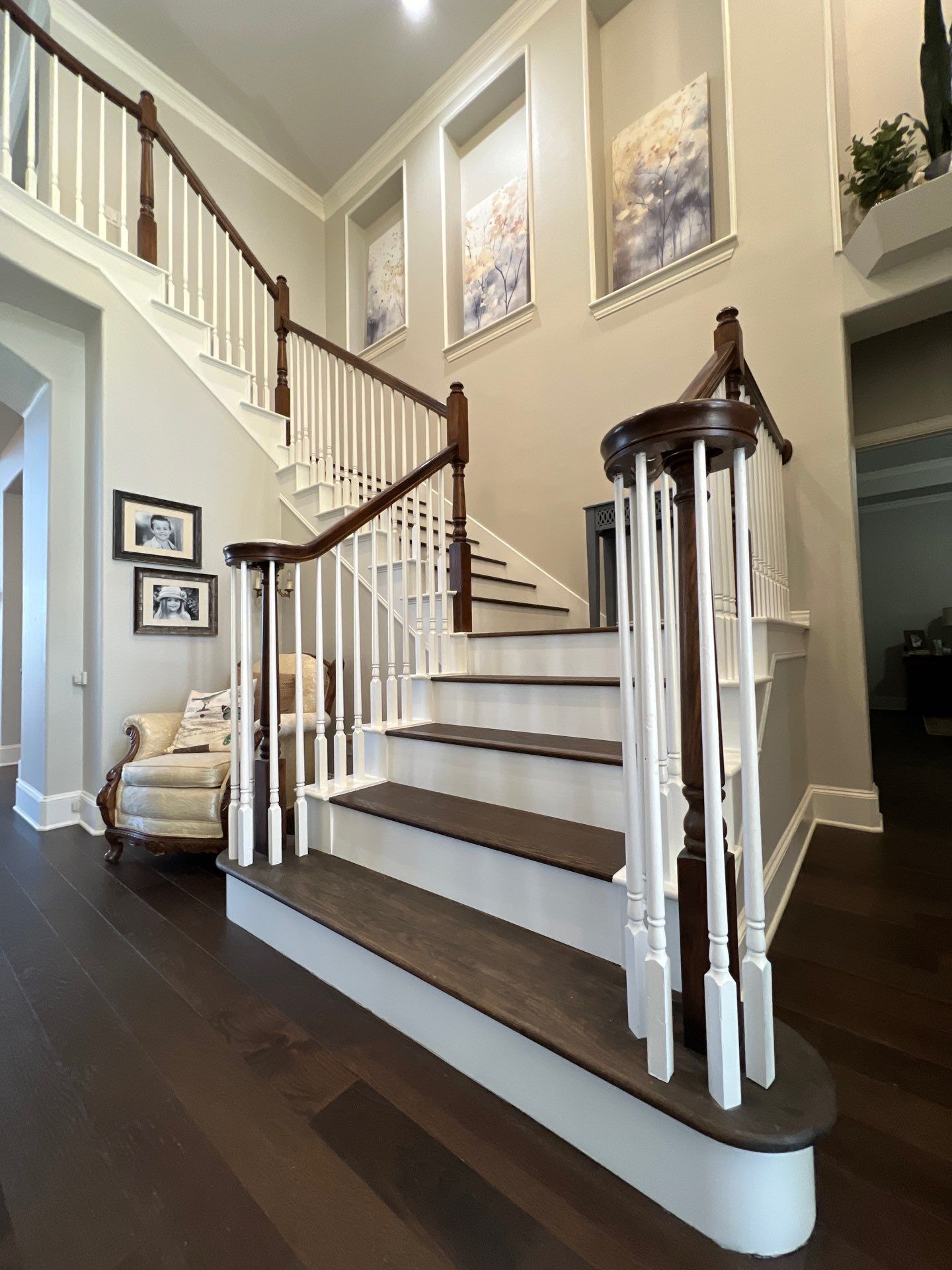 Frisco Interior Renovation Featuring Hardwood Flooring and Custom Staircase by Simmons Floors