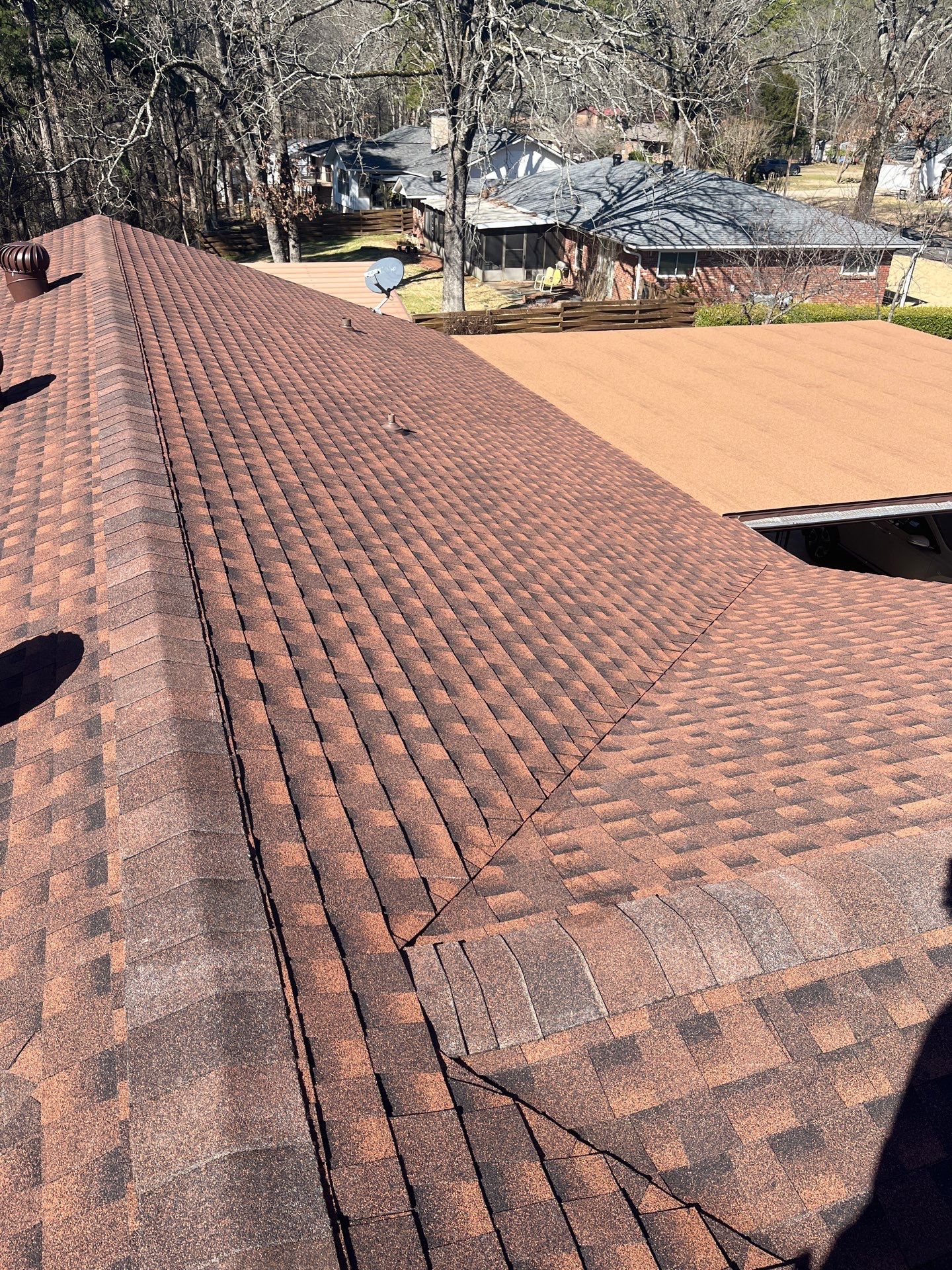 Residential Roof Replacement With GAF Architectural Shingles in Hot Springs by Temple Roofing and Exteriors