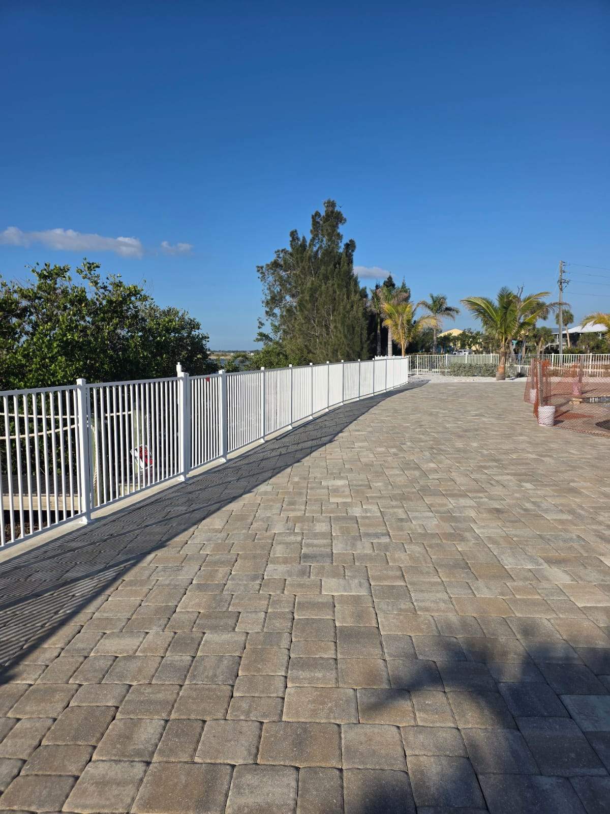 White Aluminum Railing Installation for Commercial Property in Port Charlotte by True Fence LLC