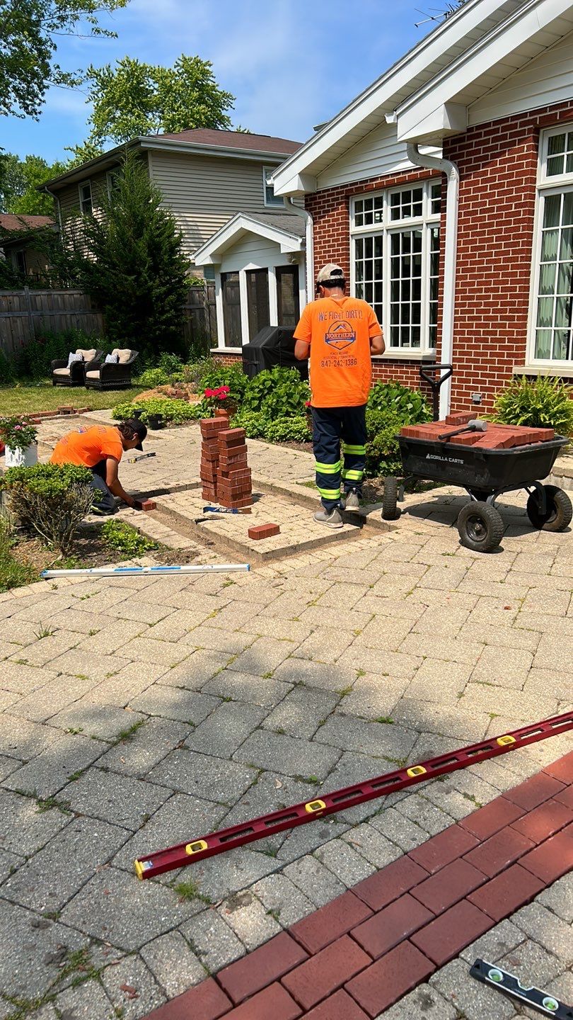 Brick paver clean, sand and seal.  using Surebond SB-1300 by Northern Power Washing LLC.