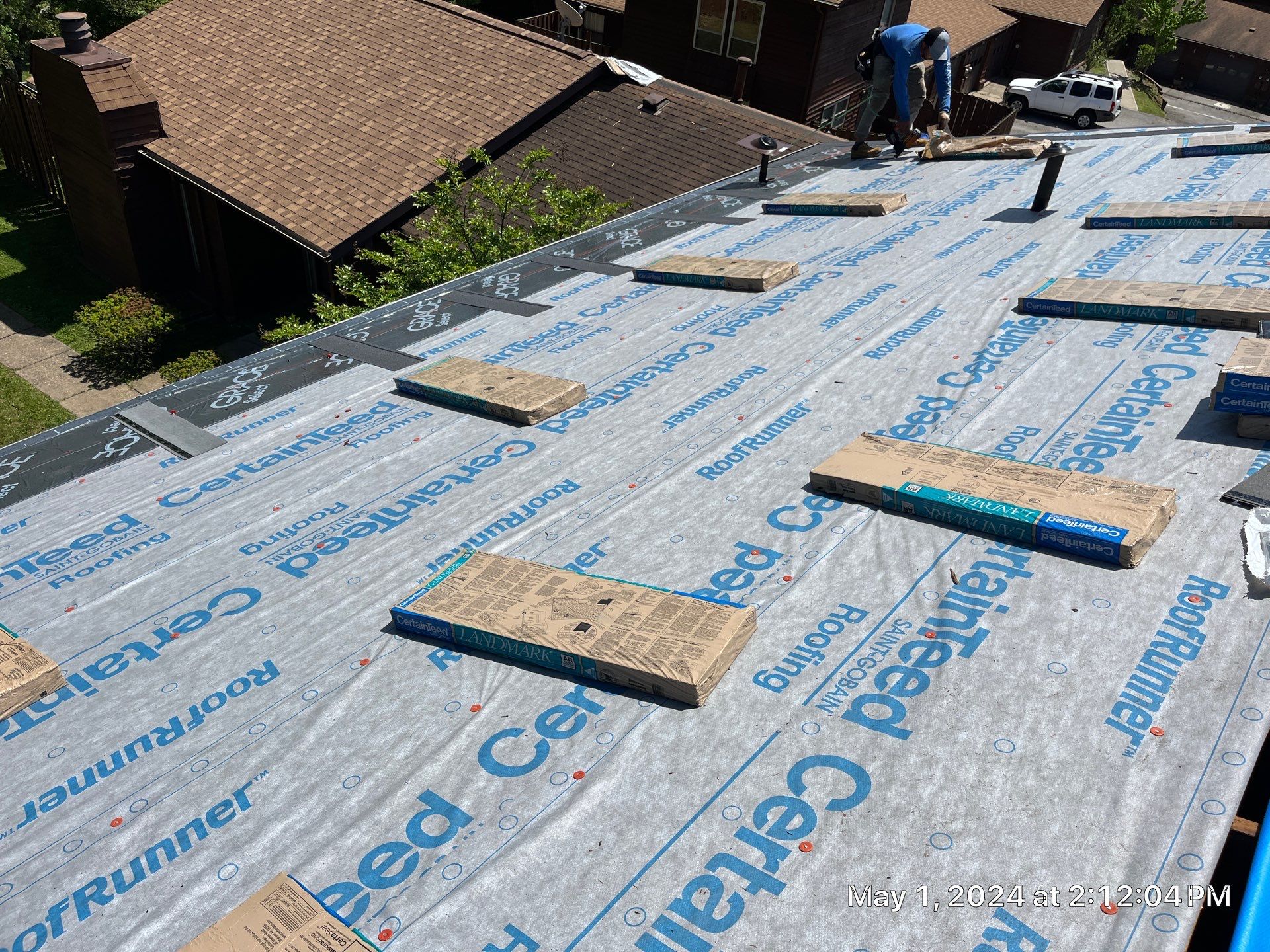 Commercial Roofing Installation using Certainteed Landmark Pro Shingles by Fahey Roofing + Contracting