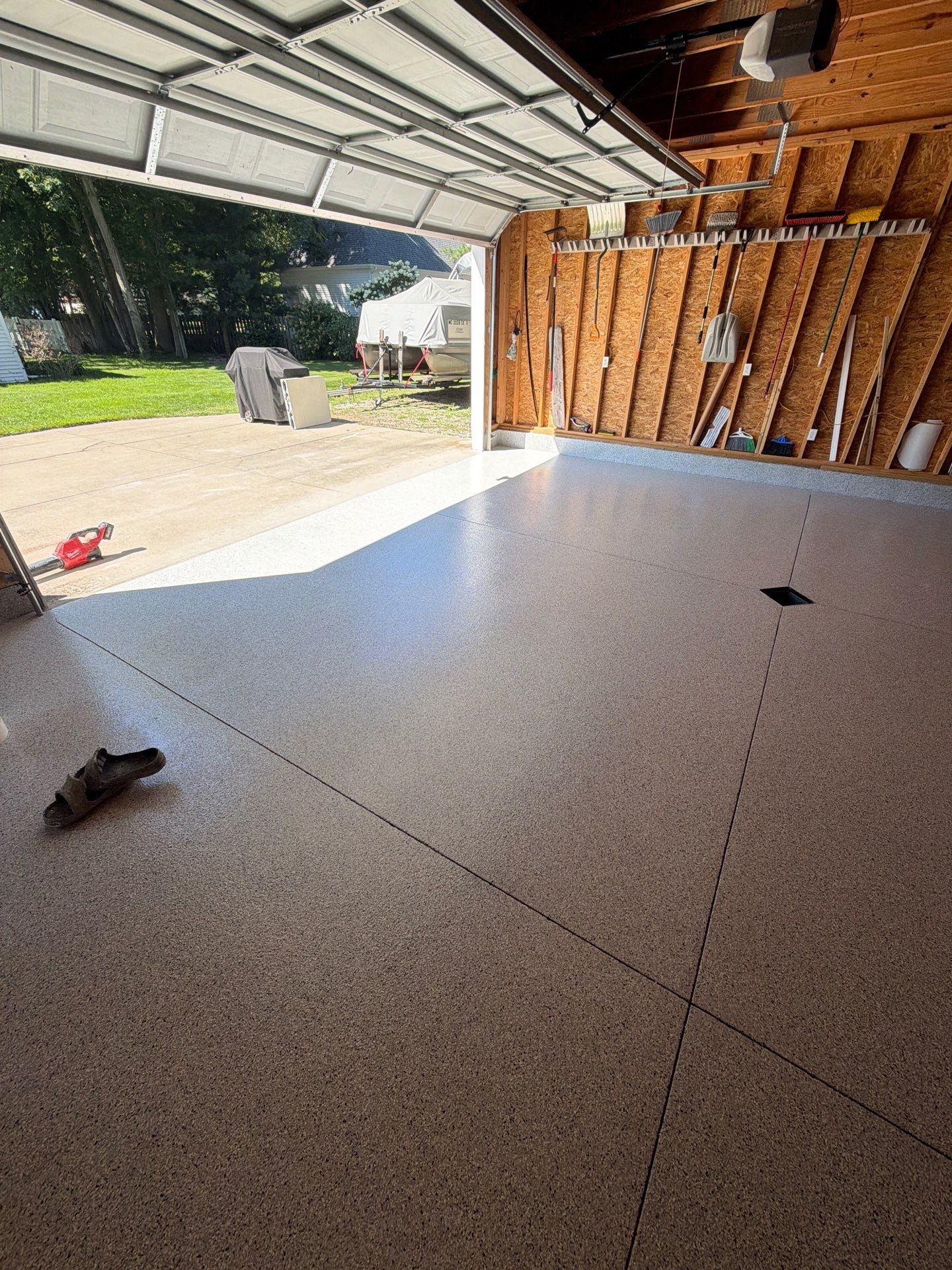 Custom Epoxy Flake Garage Floor Installation in Norton Shores by Gordon Painting