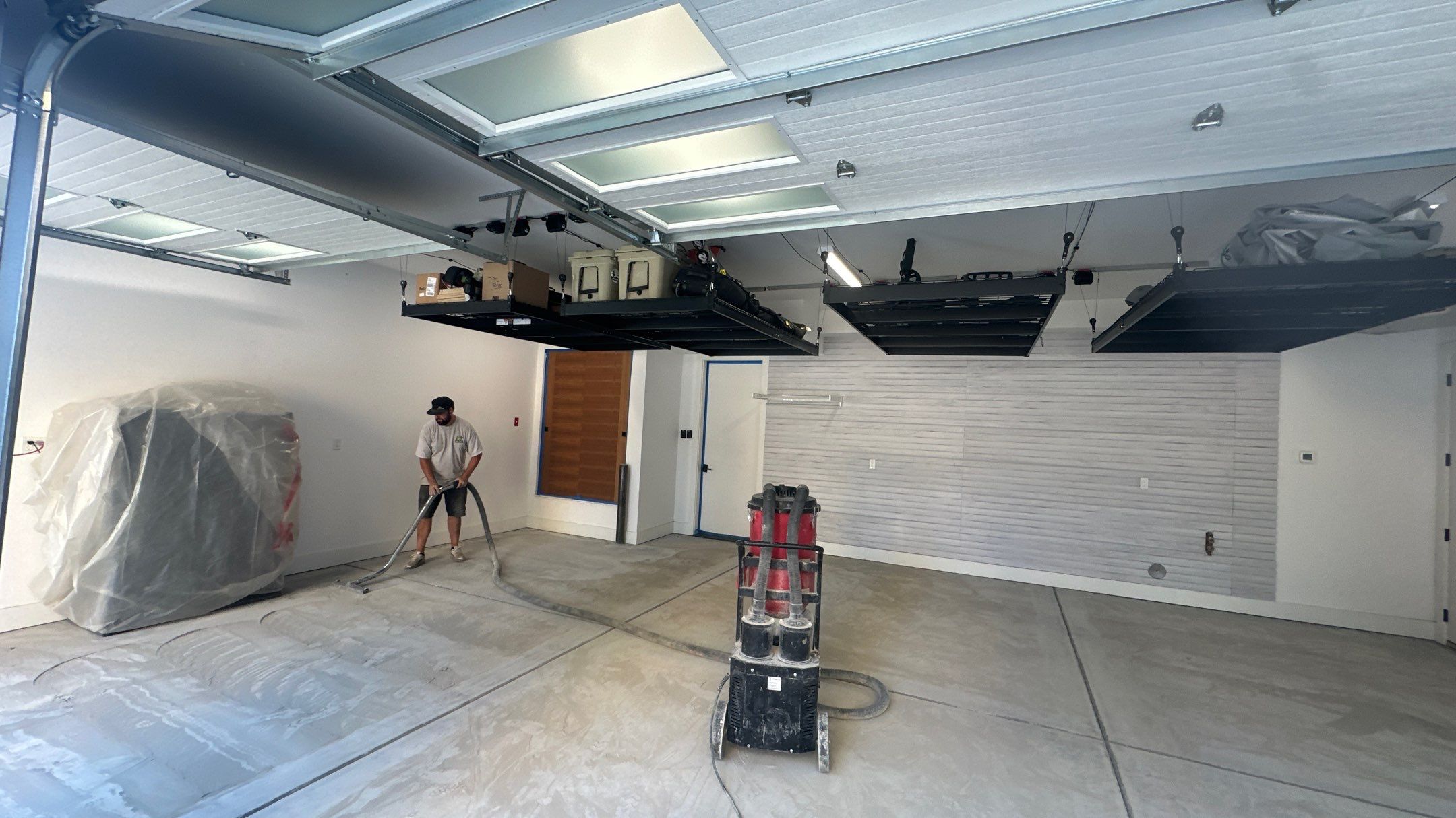 Garage Transformation using Pebble Beach by Croc Coatings, LLC