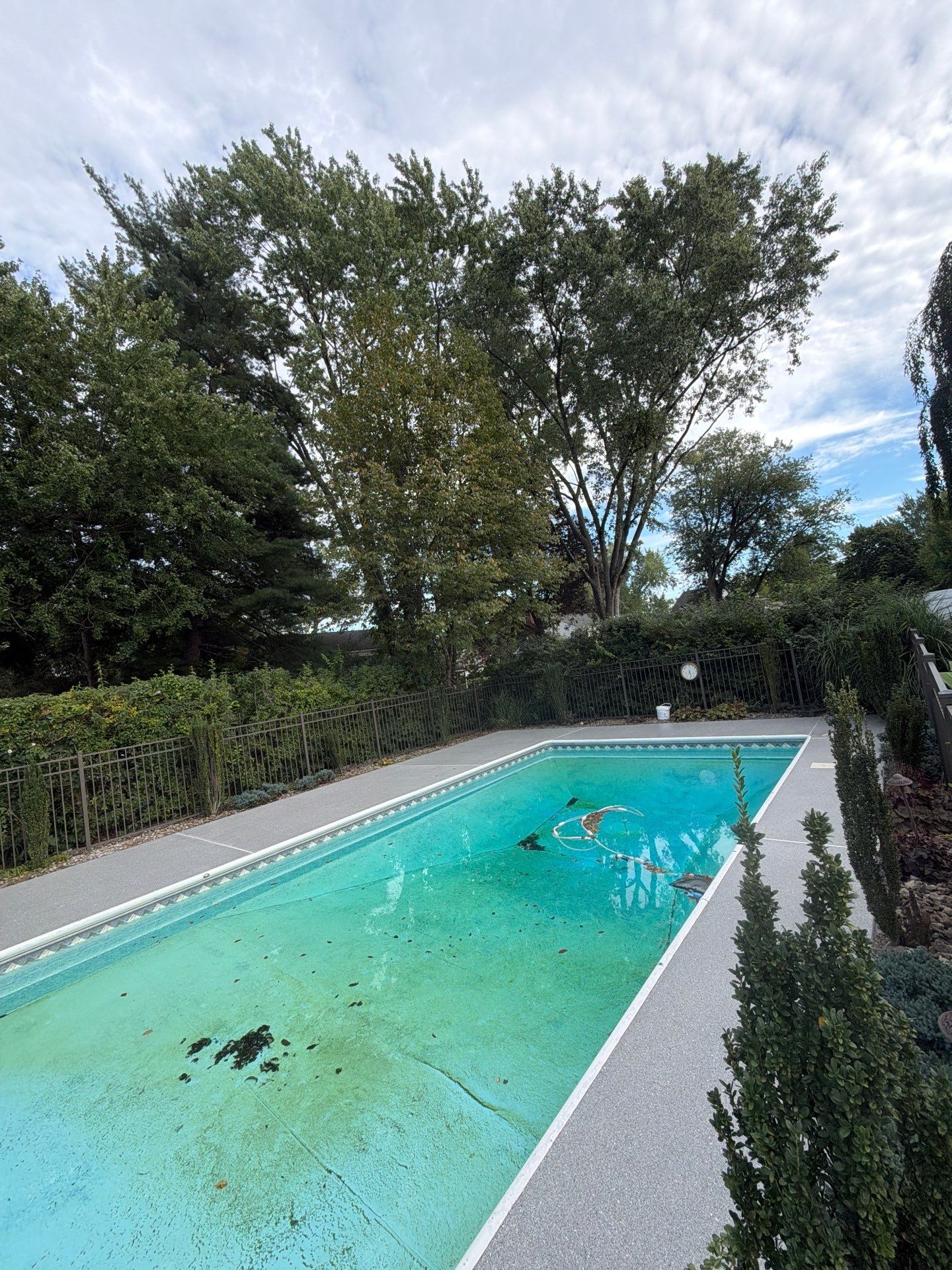 Blue Granite Pool Patio Concrete Coating in Lincoln Park by Spectrum Painting, LLC