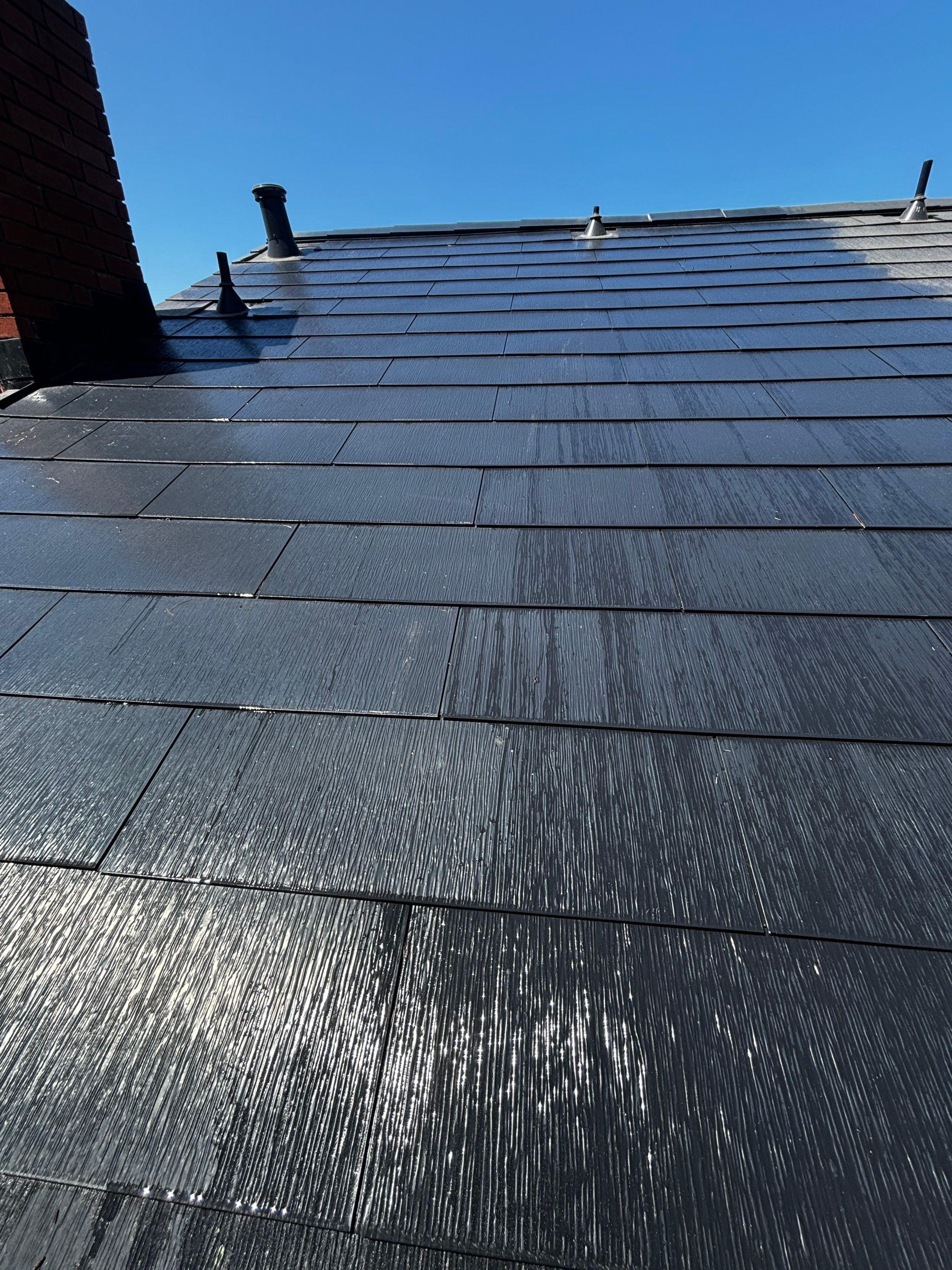 Tesla Roof Cleaning in Pasadena California by Palm Coast Solar Cleaning