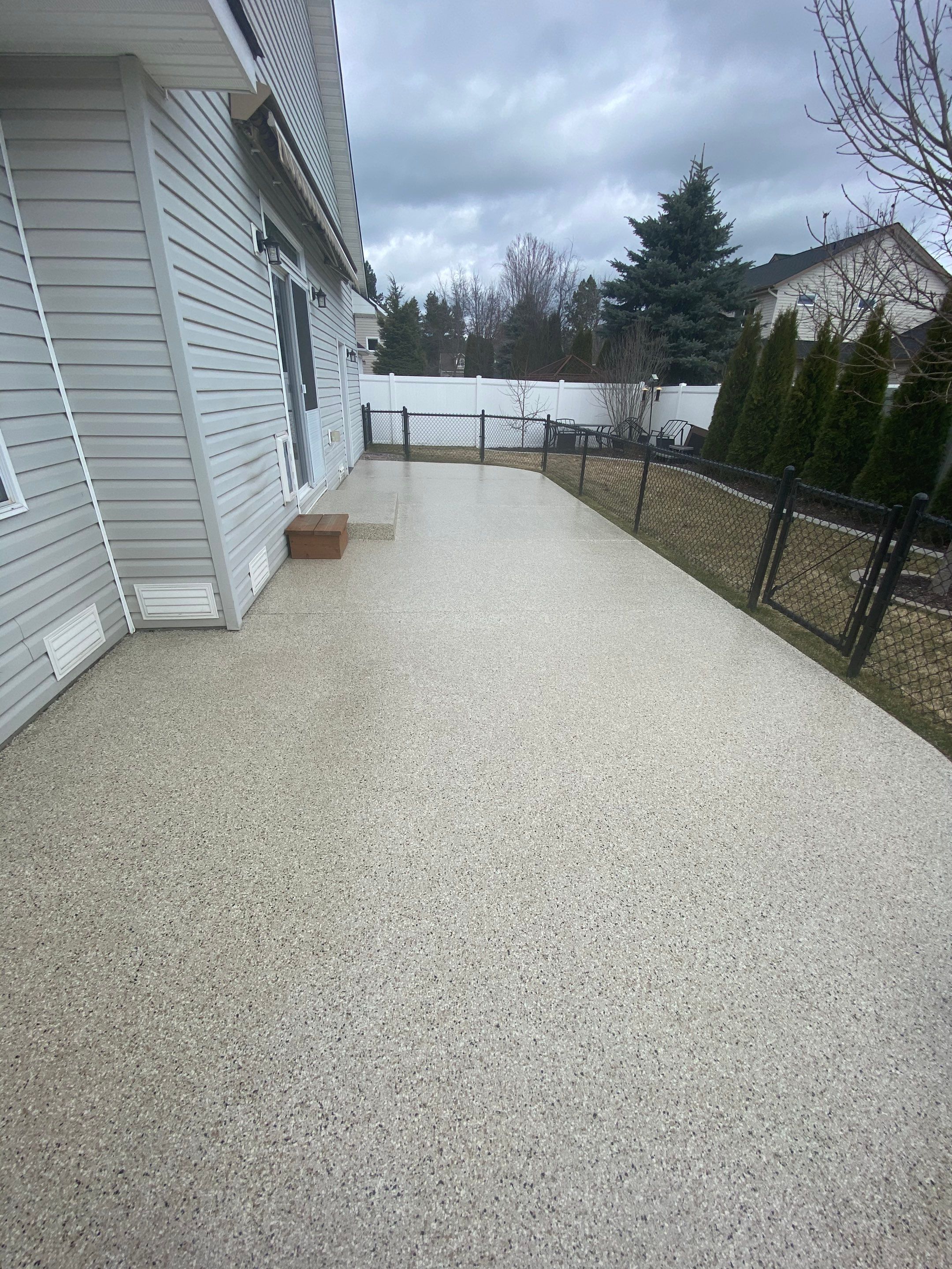 Patio and Walkway using Driftwood and the Penntek Evolution Flooring System by Croc Coatings, LLC