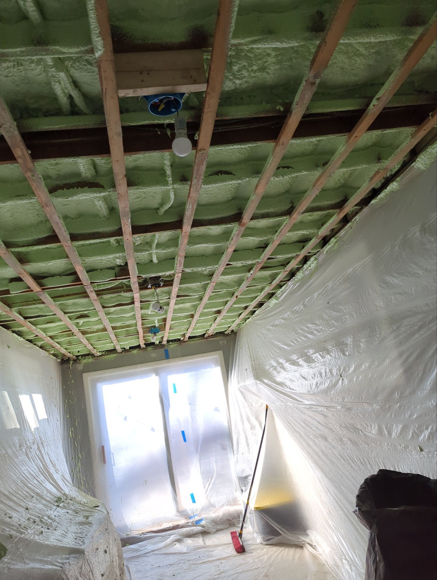 Attic Insulation using open cell spray foam by NYS Foam & Energy