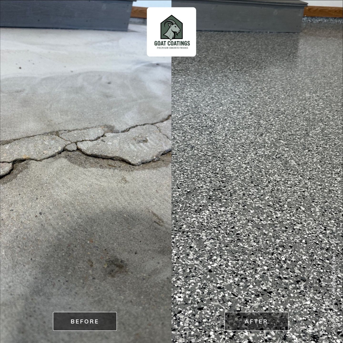 Epoxy Garage Floor Transformation and Concrete Repair in Beatrice by Goat Coatings