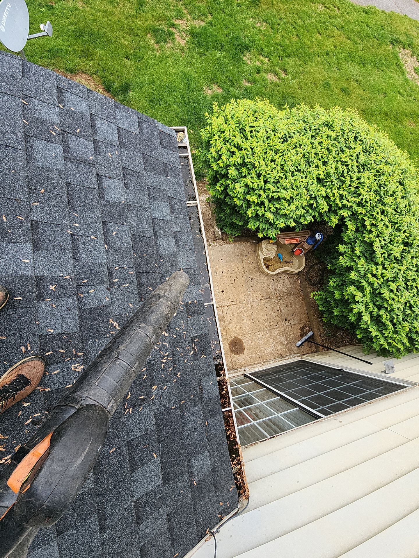 Commercial gutter cleaning Worcester before photo with filled gutters