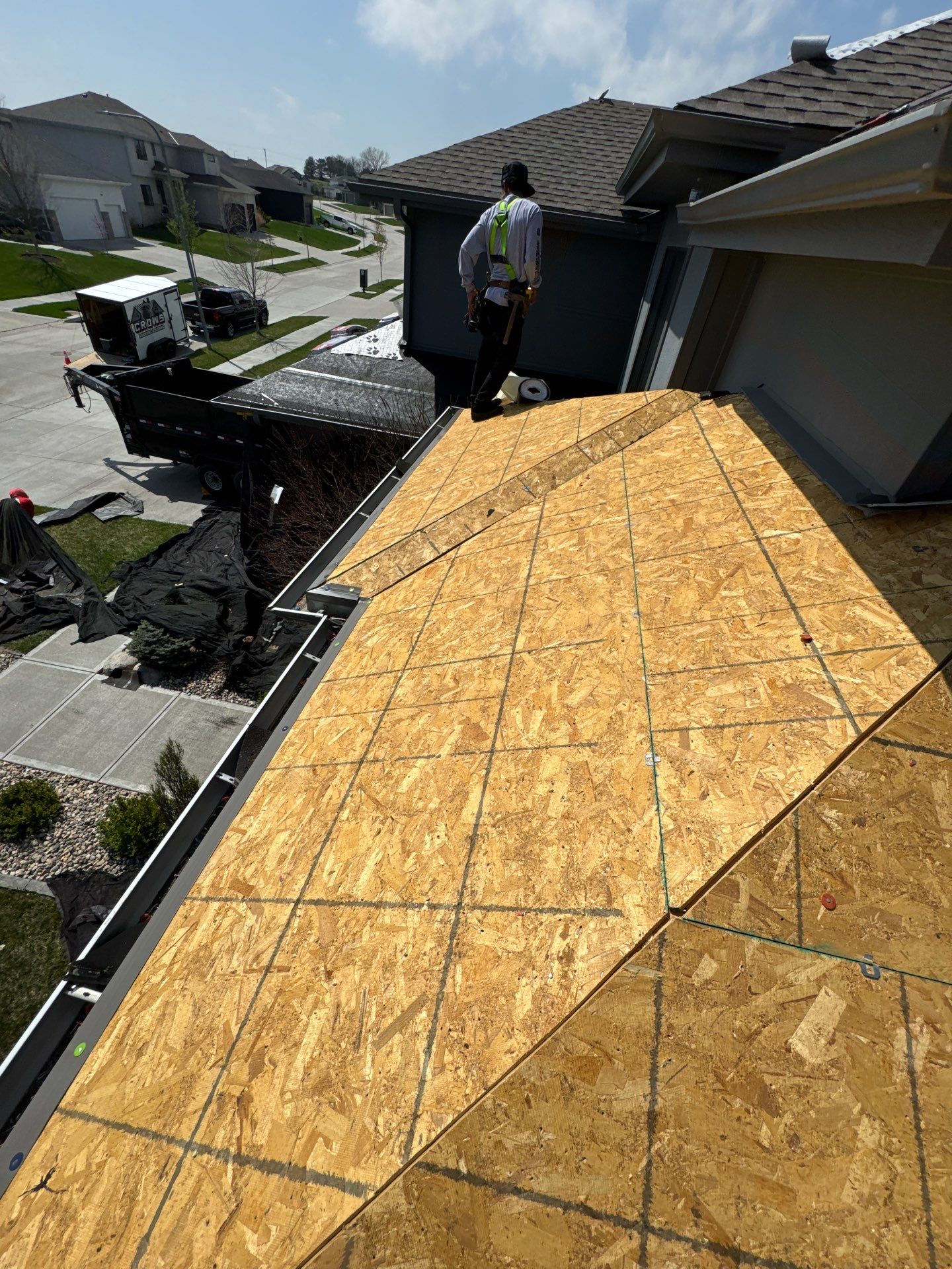 Residential Roof Restoration and Interior Ceiling Leak Repair in Omaha by Crows Roofing LLC