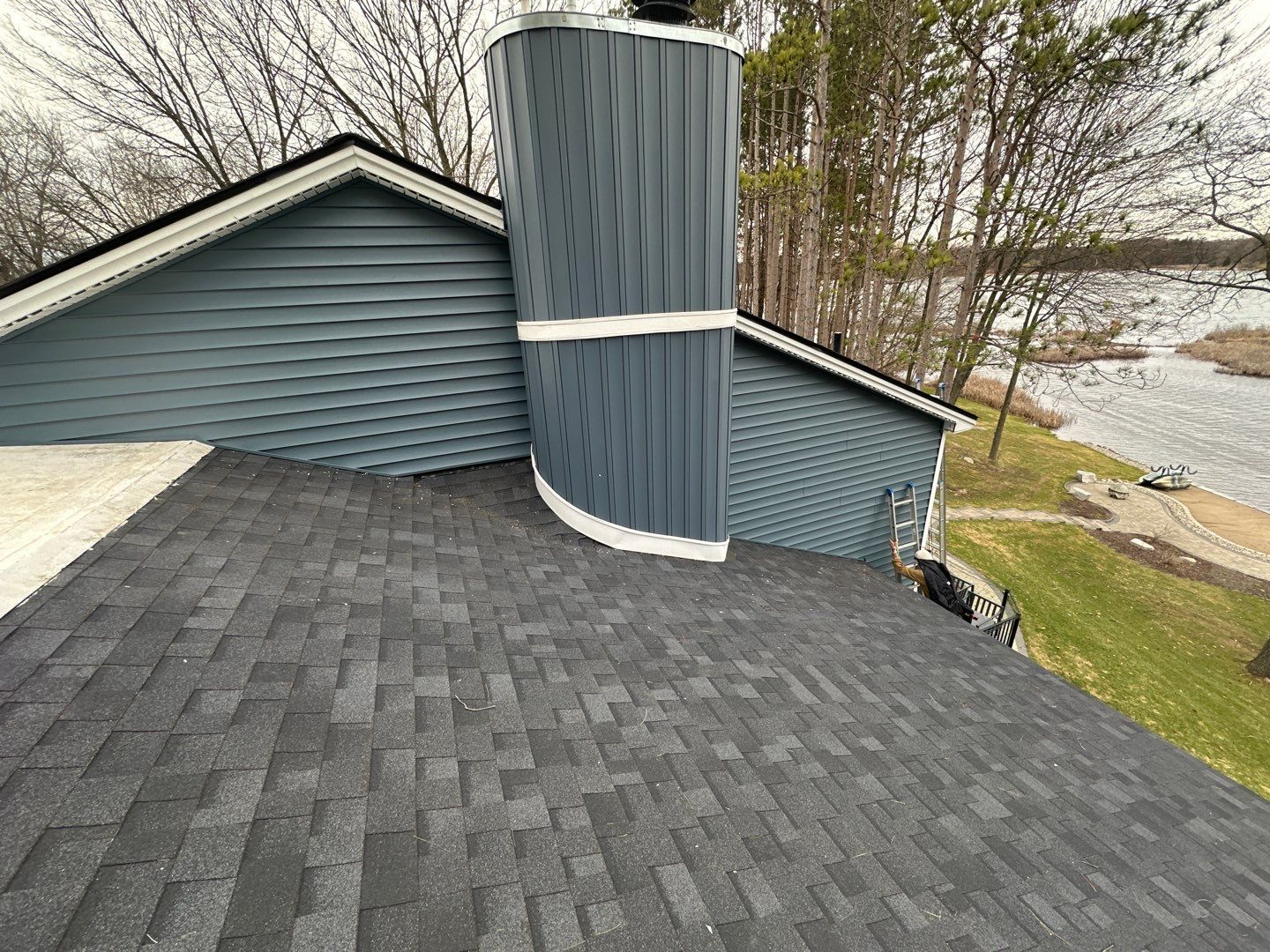 Siding Replacement using Certainteed Monogram D5 Pacific Blue by 180 Contractors