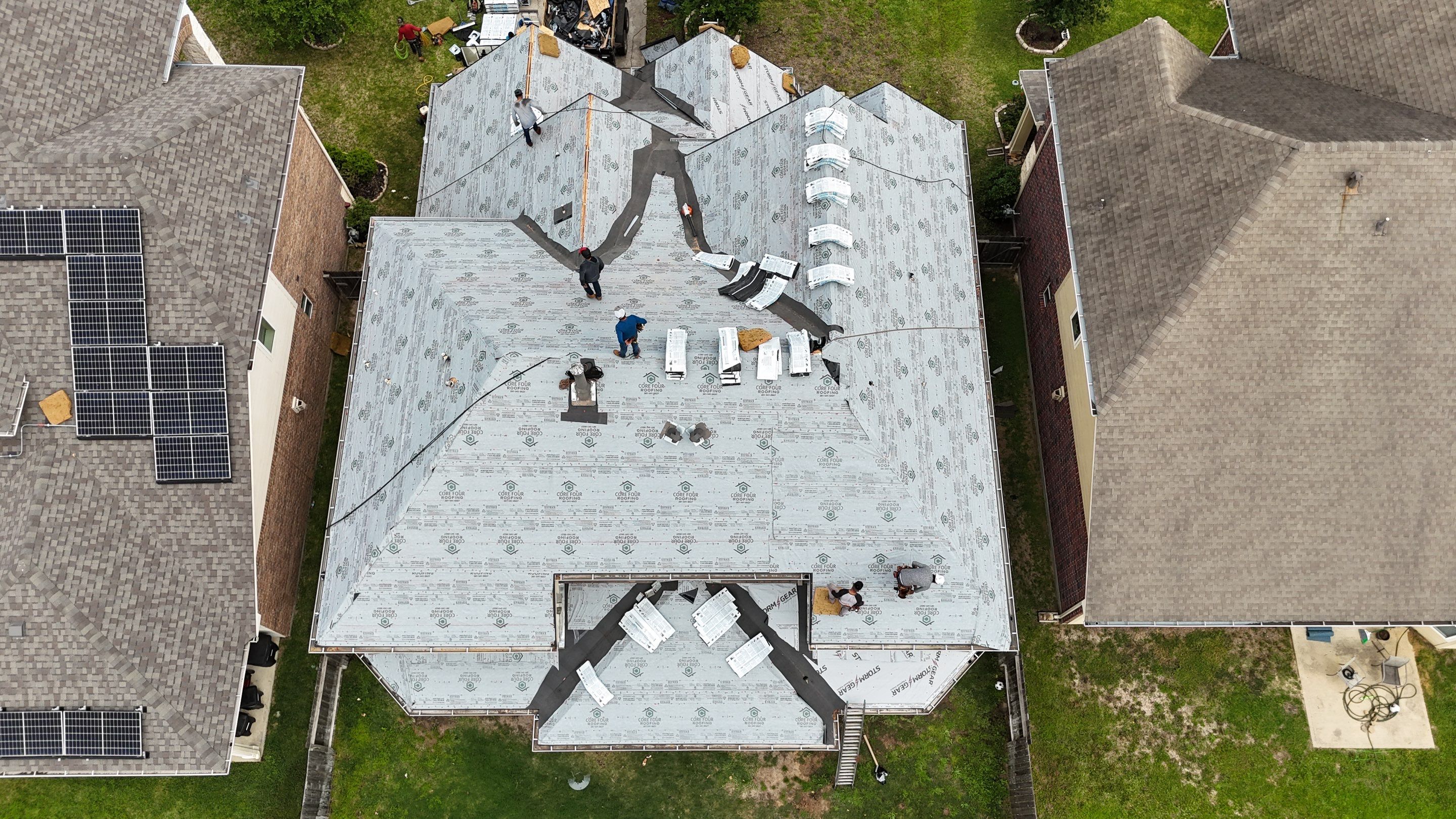 Residential Roofing Installation using IKO Dynasty by Core Four Roofing