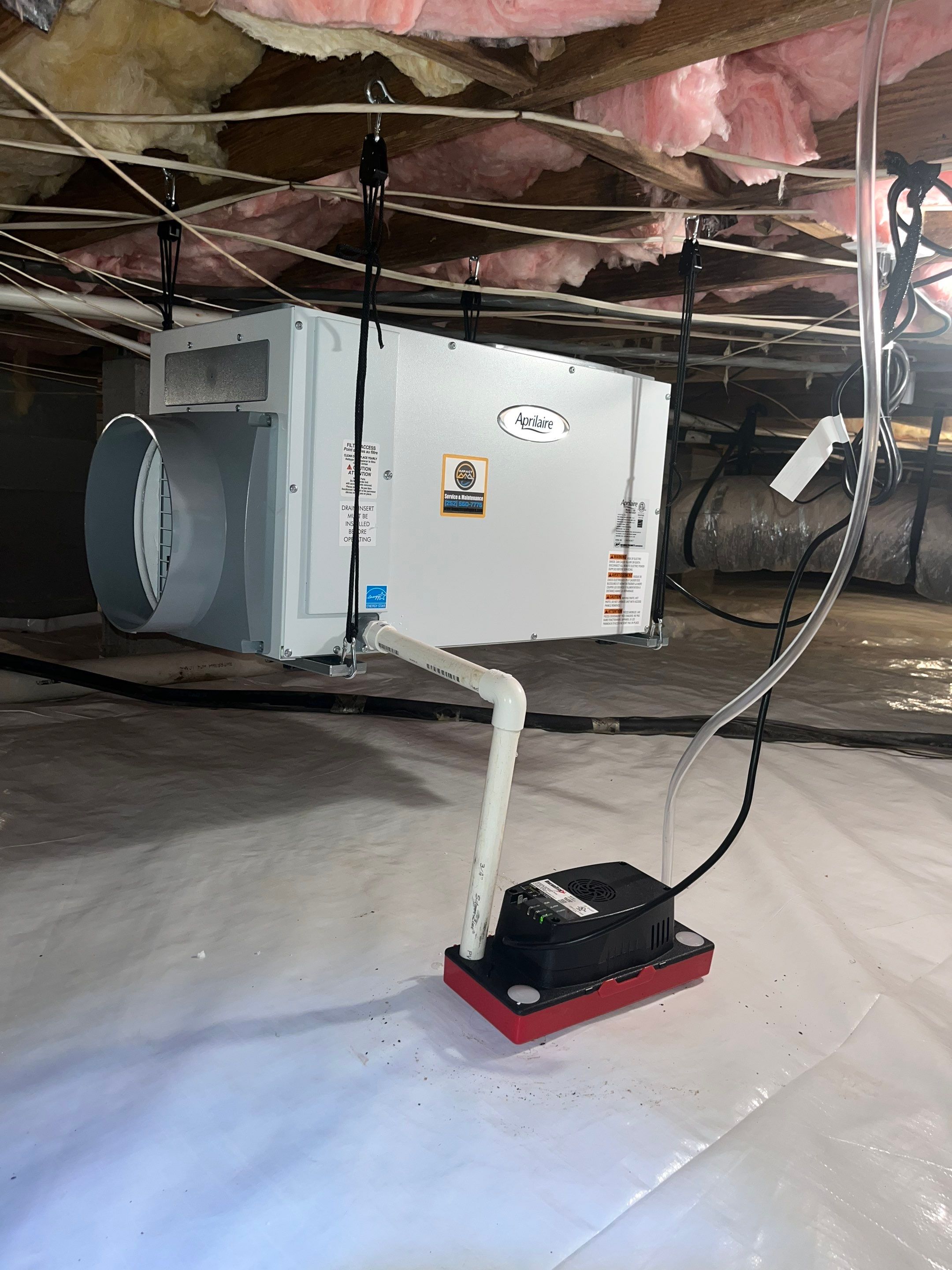 Dehumidifier and Moisture Barrier install with Structural repairs. by Impact Crawlspace