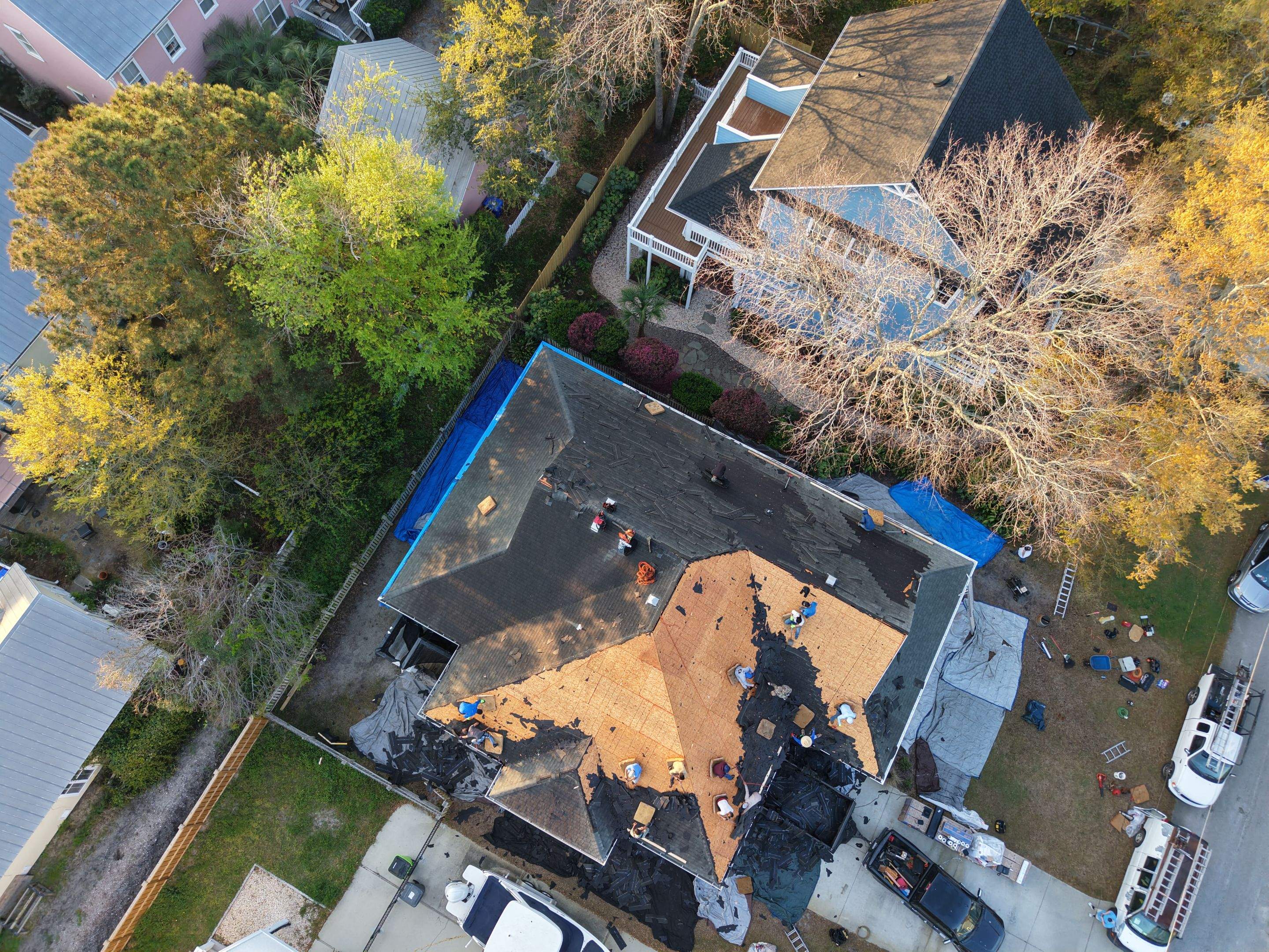 Roof Replacement (FORTIFIED Roof™ System) using CertainTeed Landmark Pro Shingles – Max Def Moire Black in Carolina Beach, NC by your trusted local roofing company near me by RGR Construction and Roofing, LLC
