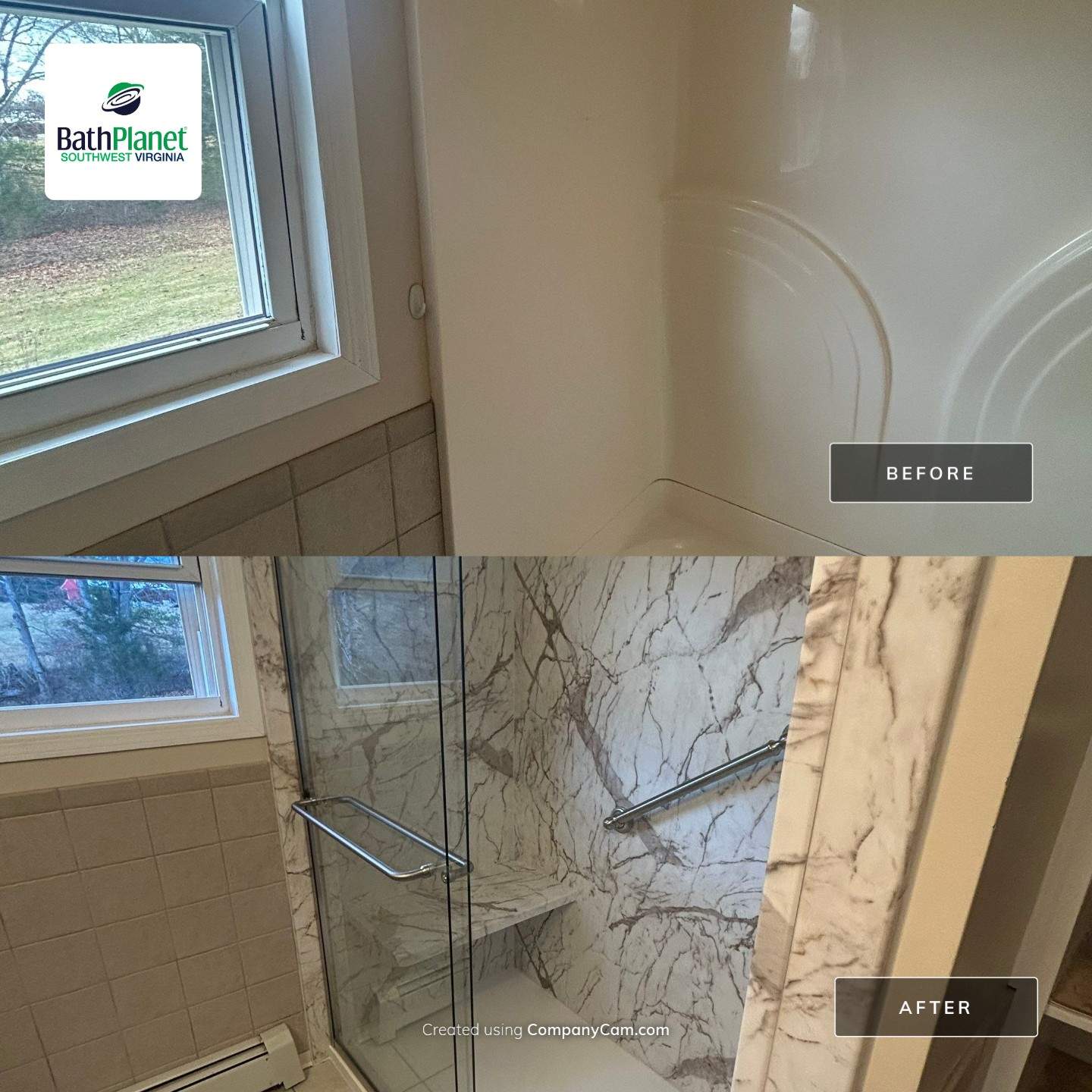 Tub to Shower in Tuscany by BathPlanet SW Virginia