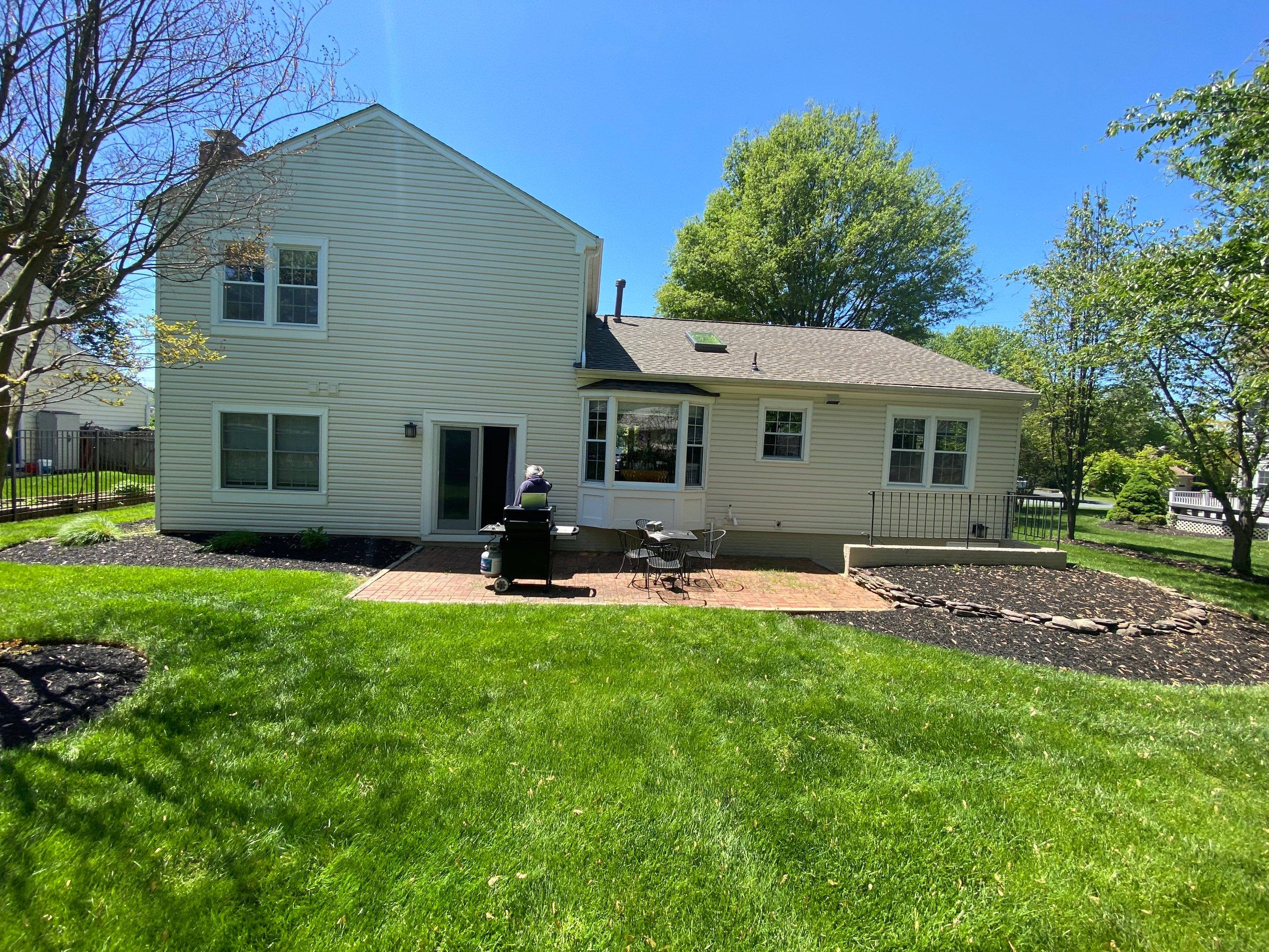 Backyard Transformation using Techo-Bloc Pavers by The Smet Companies, LLC