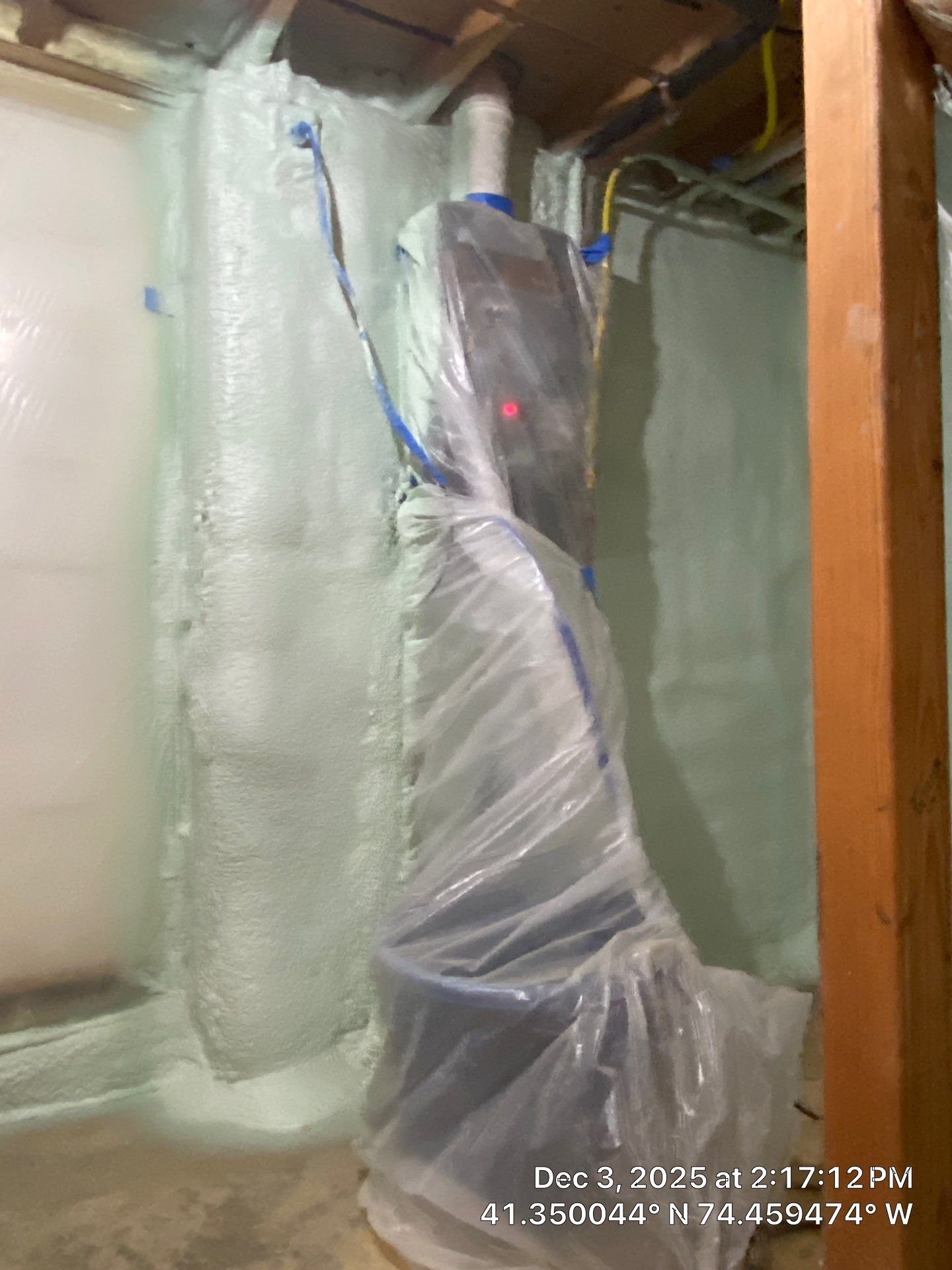 Basement Exterior Walls using Closed Cell Spray Foam by NYS Foam & Energy