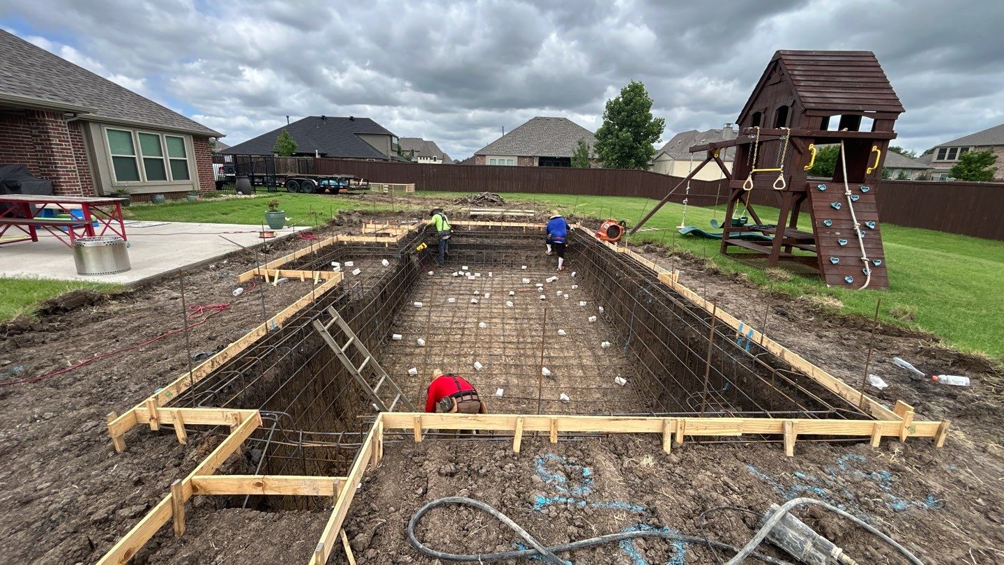 Custom In-Ground Rectangular Pool Installation in Wylie by Hobert Pools