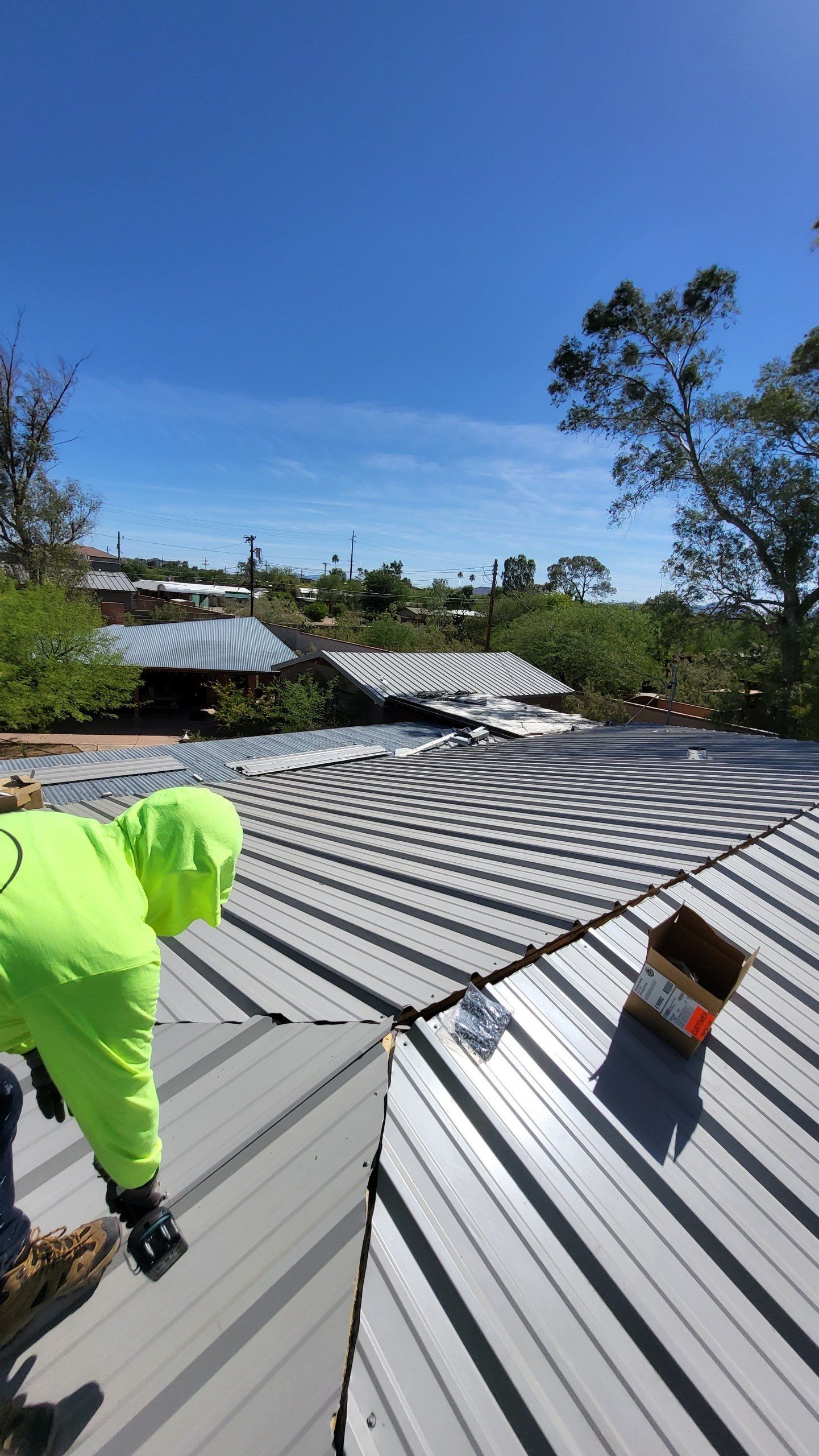 Light Stone Exposed Fastener by Reimagine Roofing