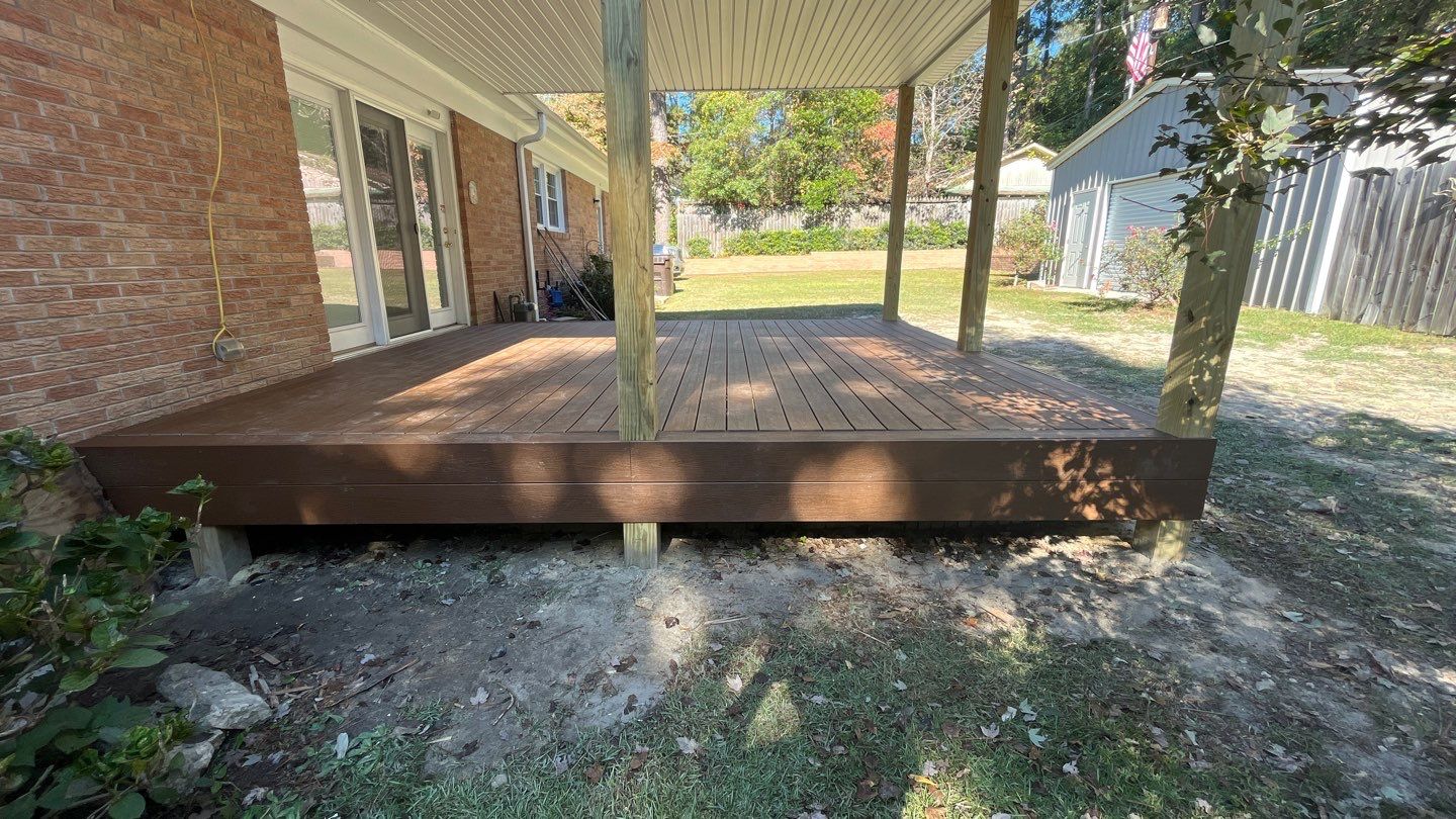 Porch Build using Trex Decking by Midlands Roofing & Exteriors