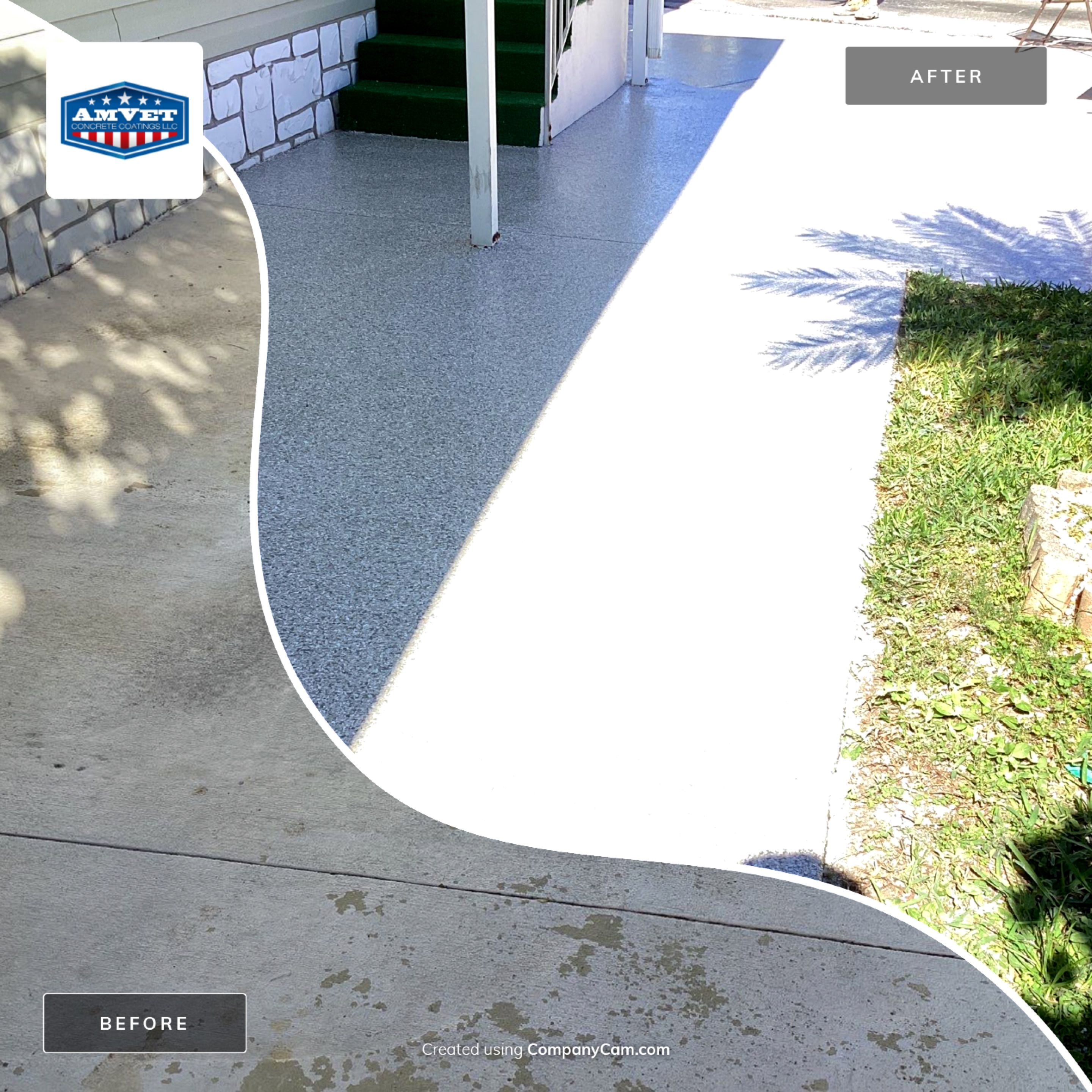 Driveway using Mt Everest by Amvet concrete coatings llc
