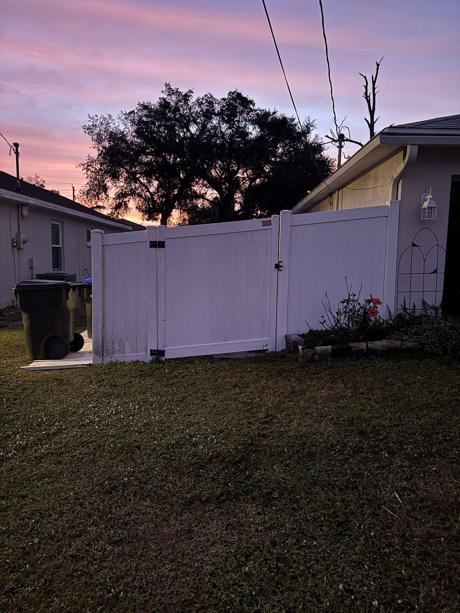 Residential White Vinyl Privacy Fence Repair in North Port by True Fence LLC