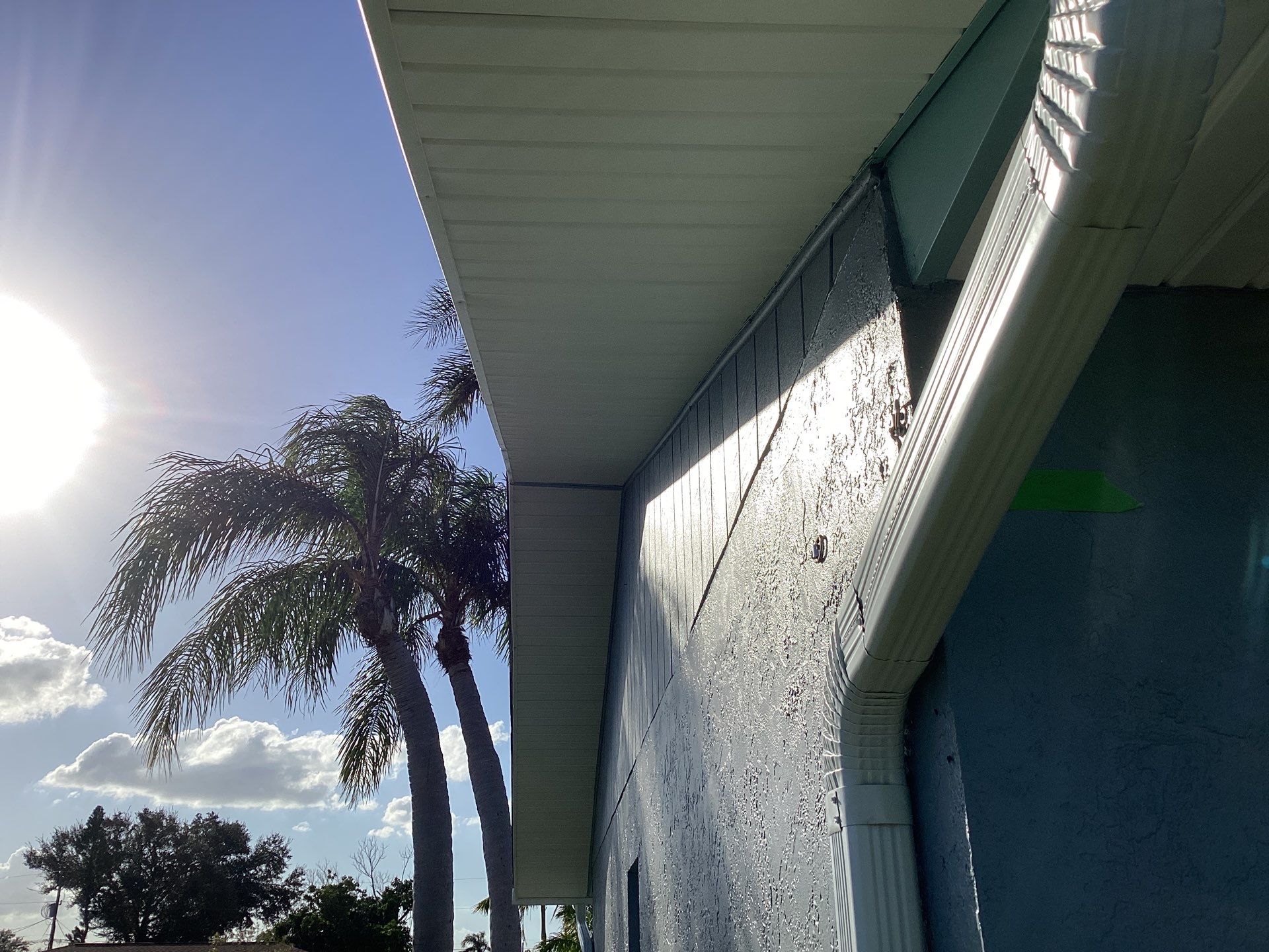 Soffit and Fascia Installation using White Vinyl Soffit in Cape Coral FL by Gutter Professors