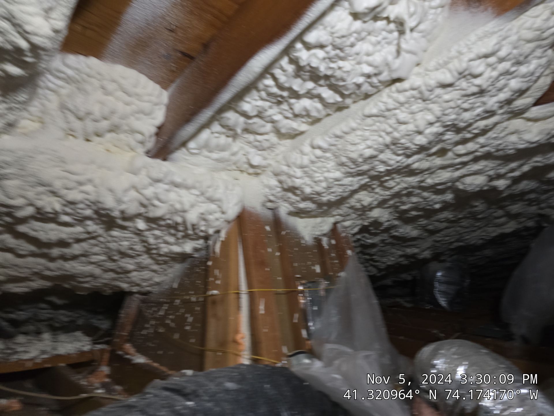 Attic Insulation using open cell spray foam by NYS Foam & Energy